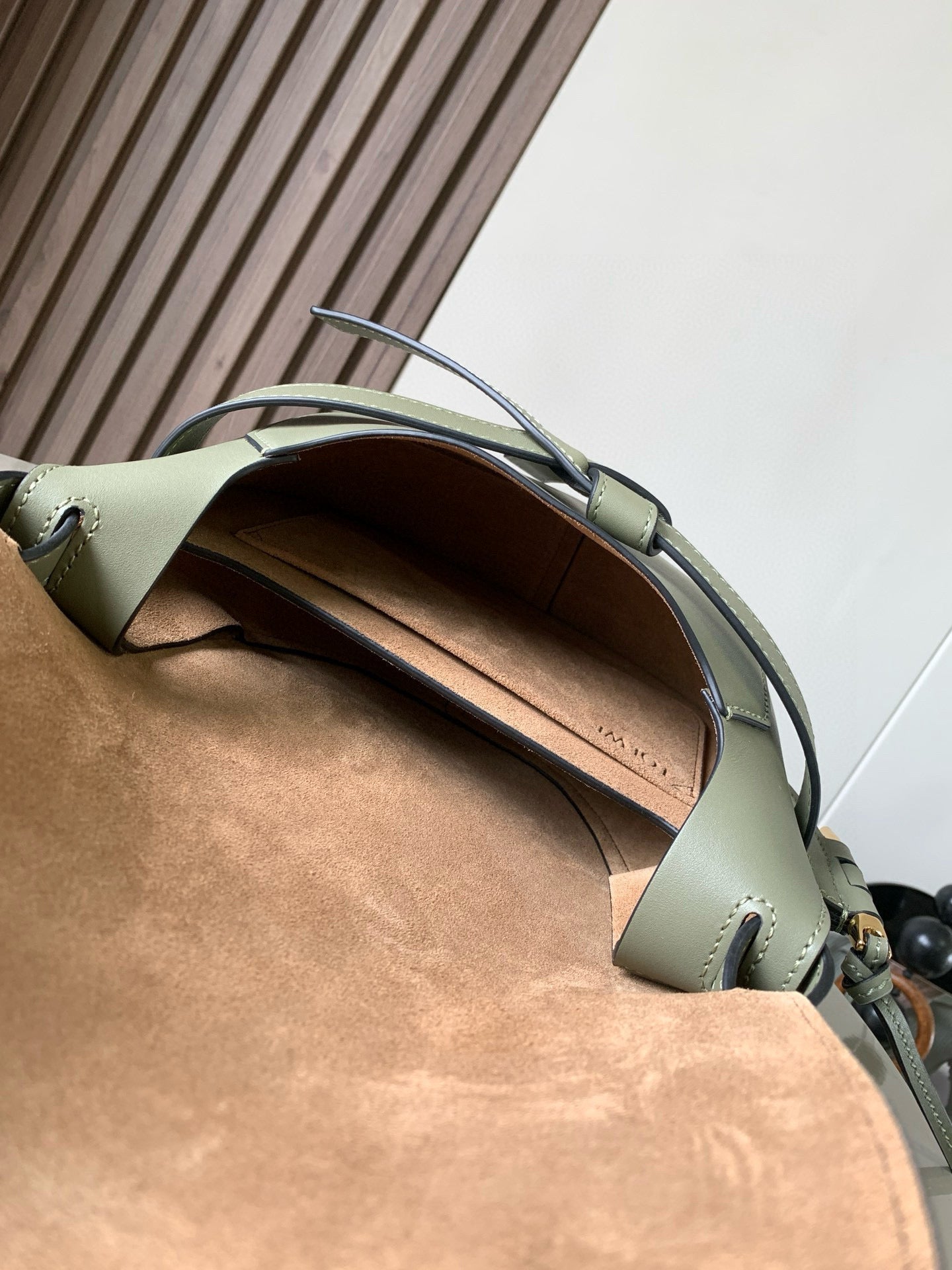Loewe Saddle Bag 21 Light Sage Green Leather 280426