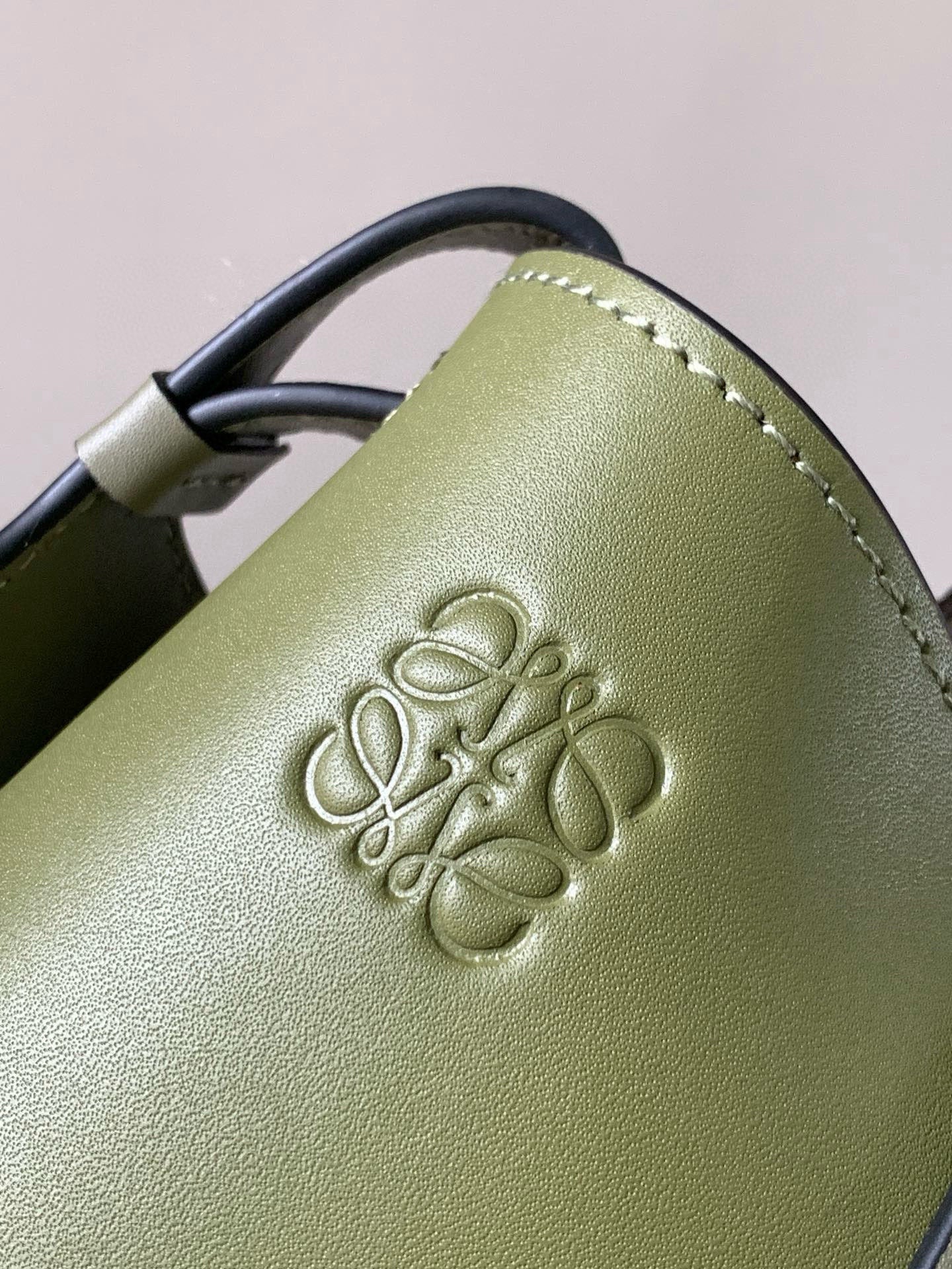 Loewe Saddle Bag 21 Light Sage Green Leather 280426