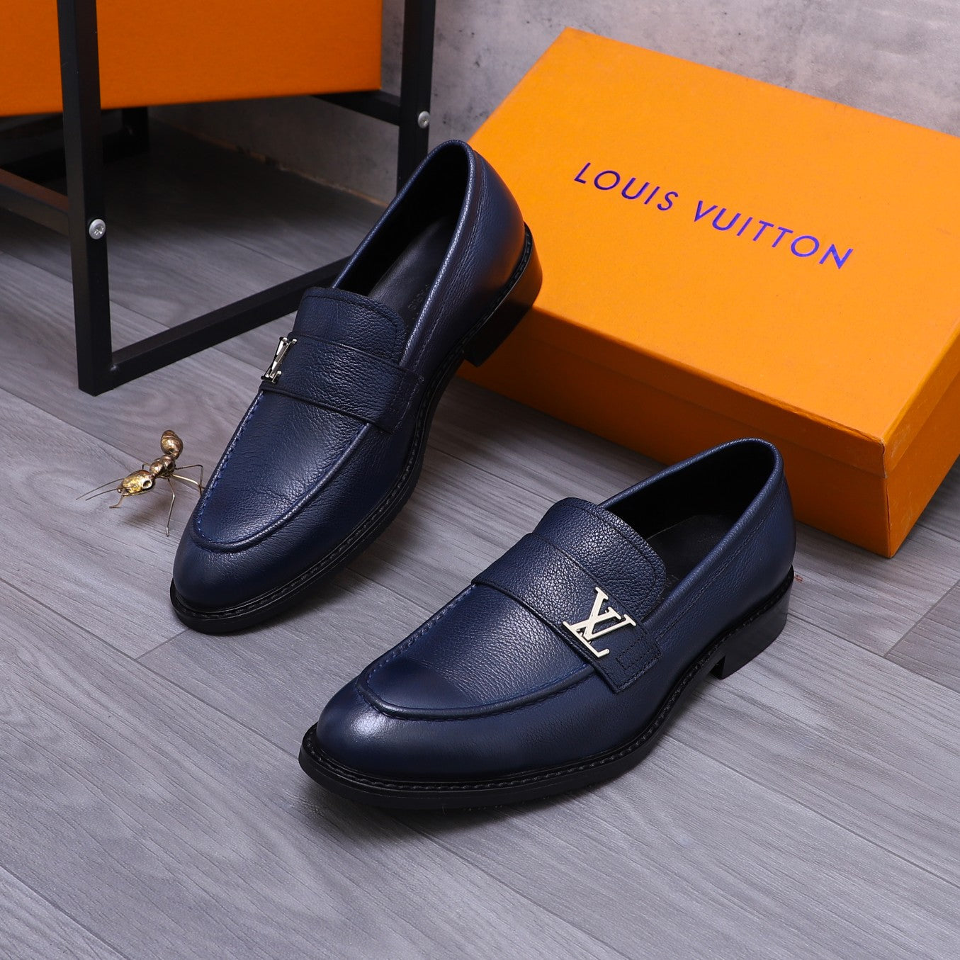 LV SAINT GERMAIN LOAFER BERRY BLUE GRAIN CALFSKIN