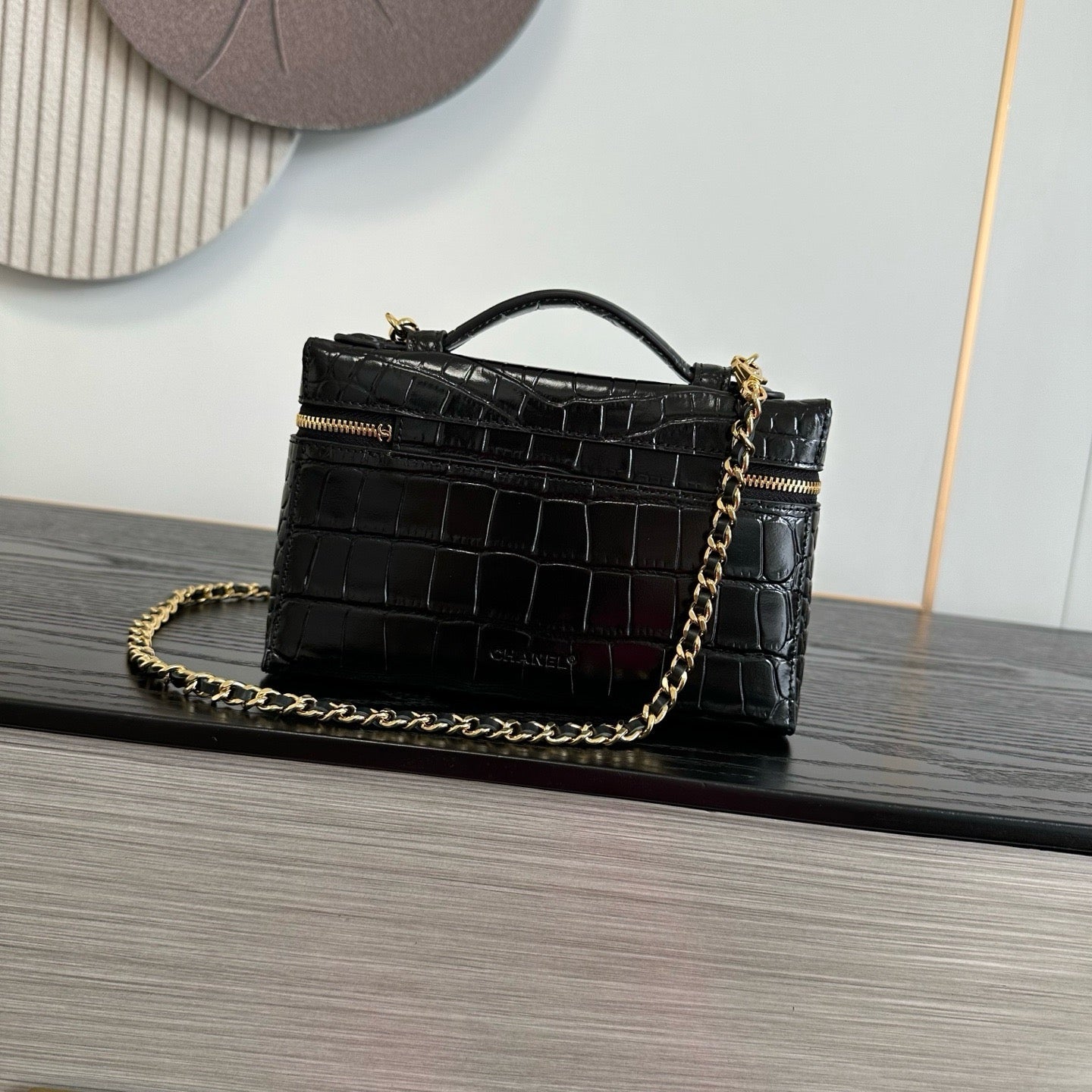 Chanel 2026 Crocodile Embossed Vanity Bag 19.5cm Leather