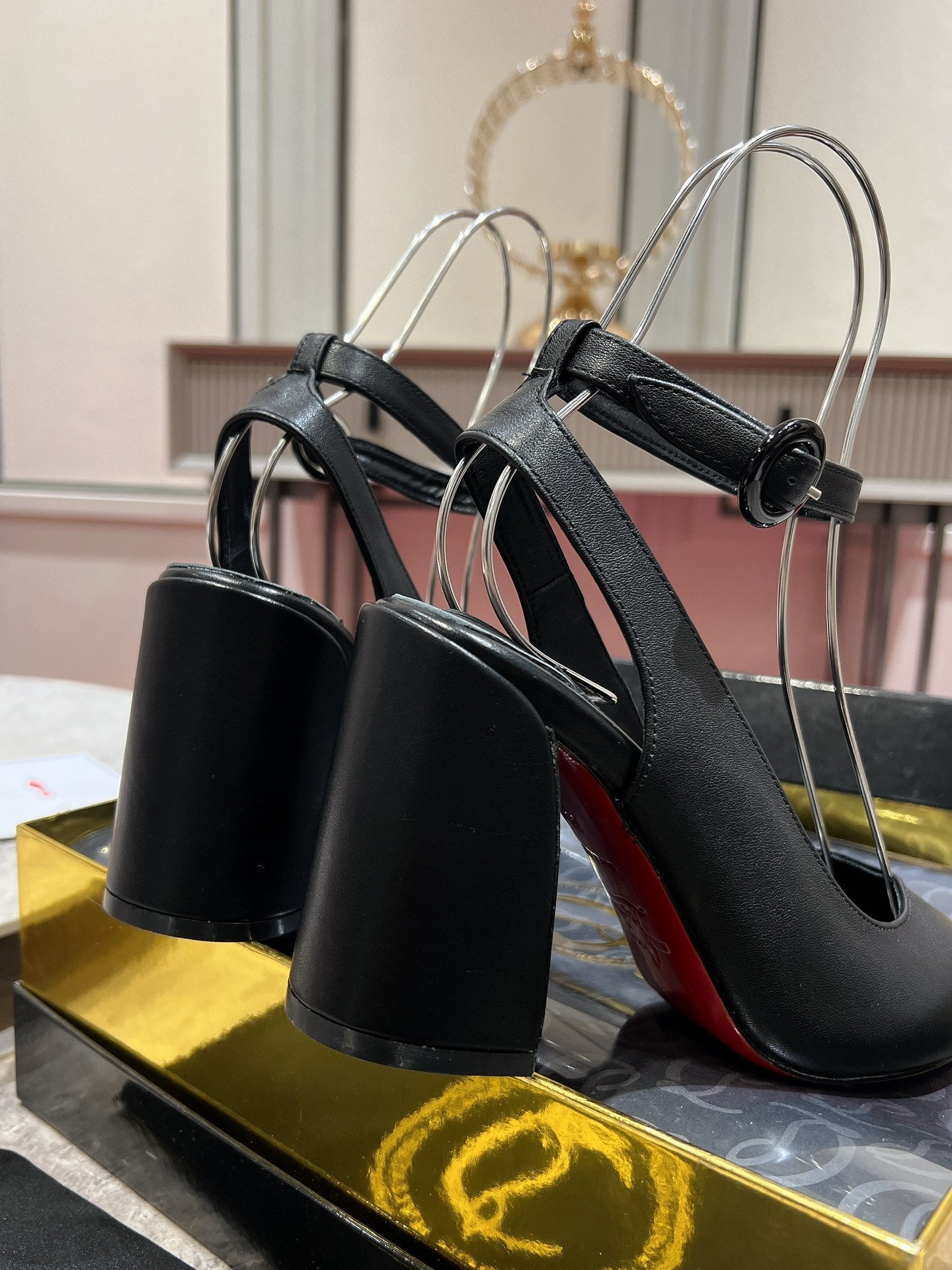 CL Miss Sab Sling Pumps 85mm Nappa Leather Black