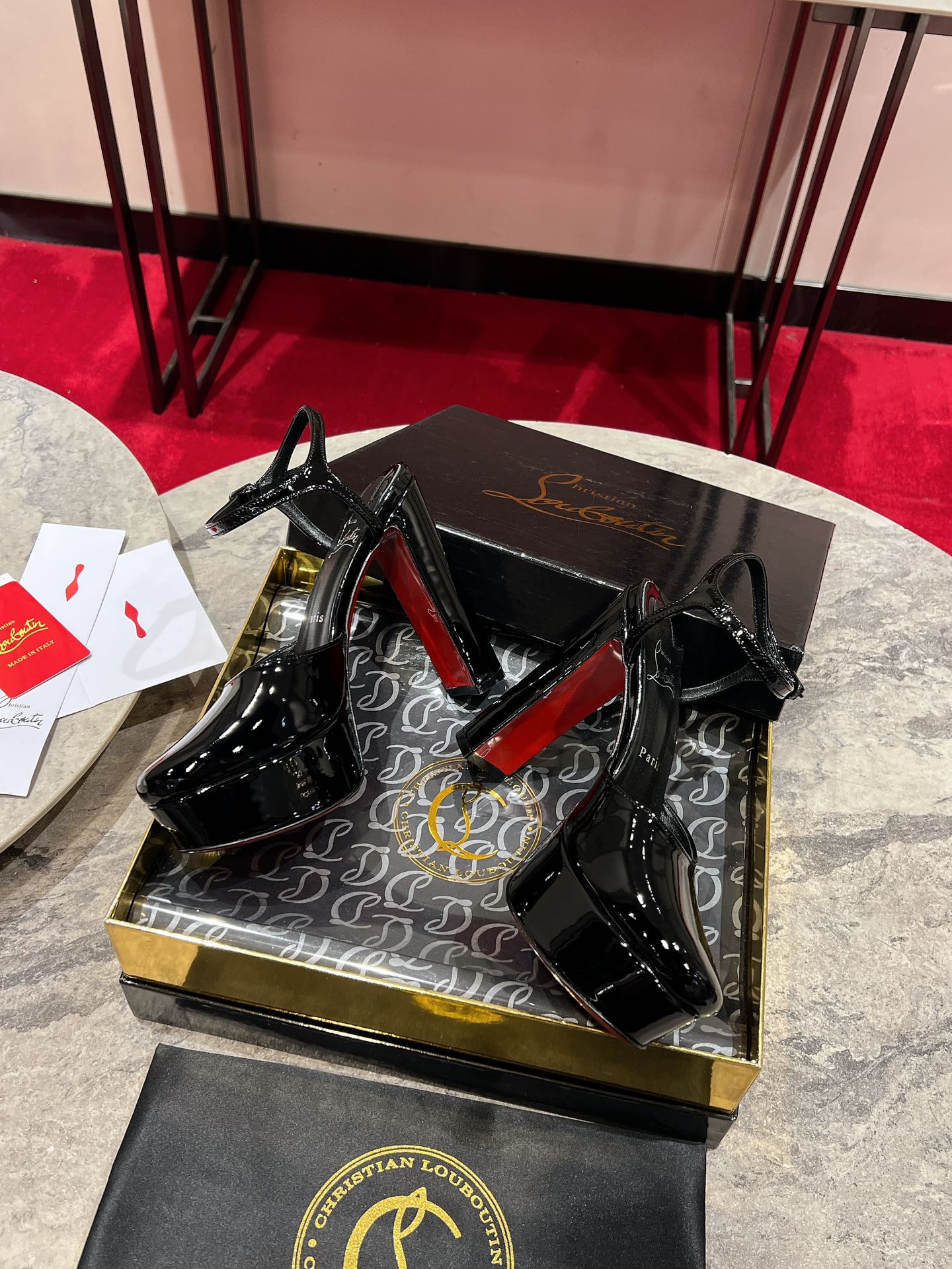 Christian Louboutin Movida Sabina Platform 130mm Pumps Patent Leather 825359