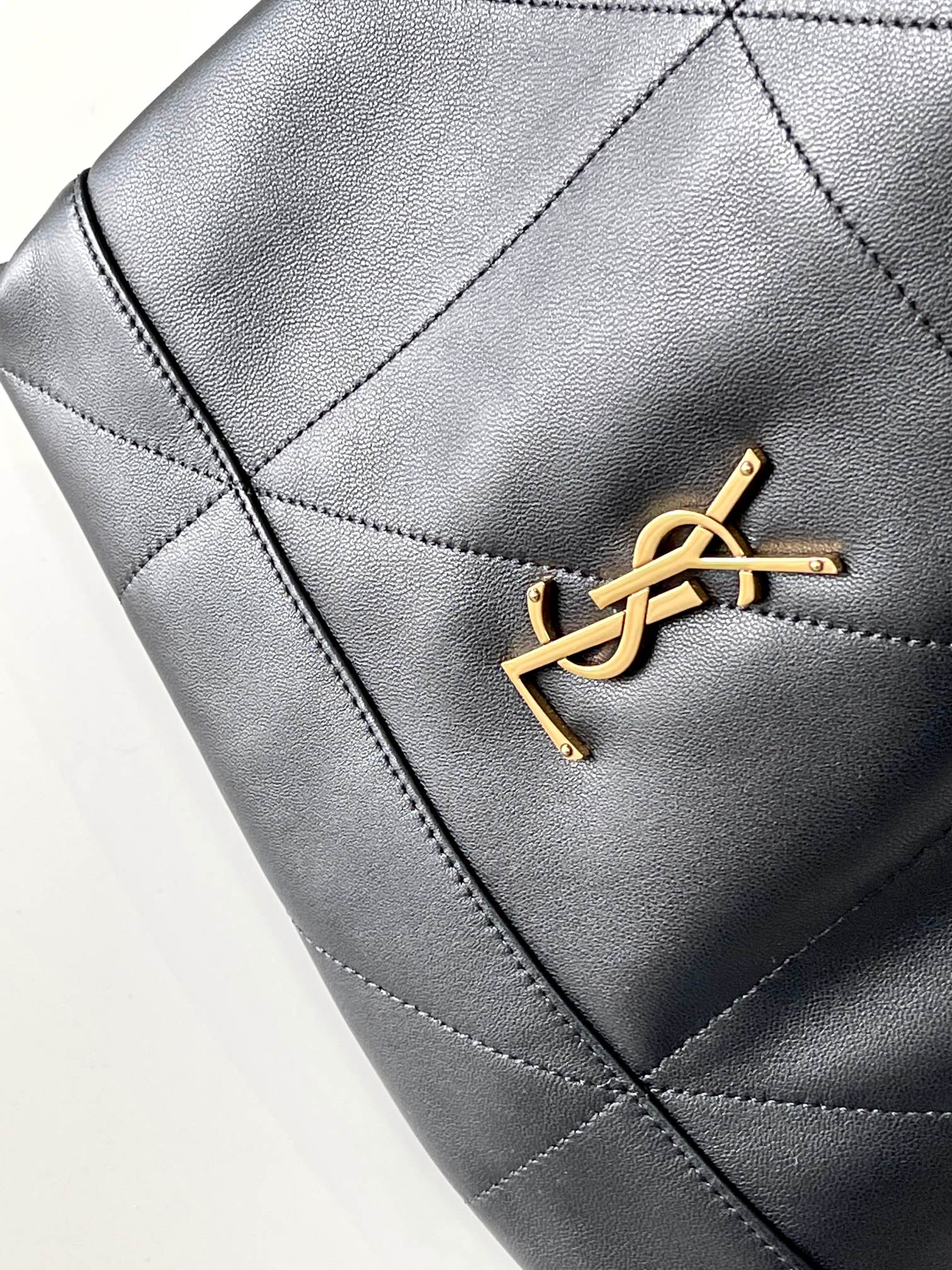 YSL 2026 Saint Laurent Puffer Tote Bag 33cm Black Calfskin