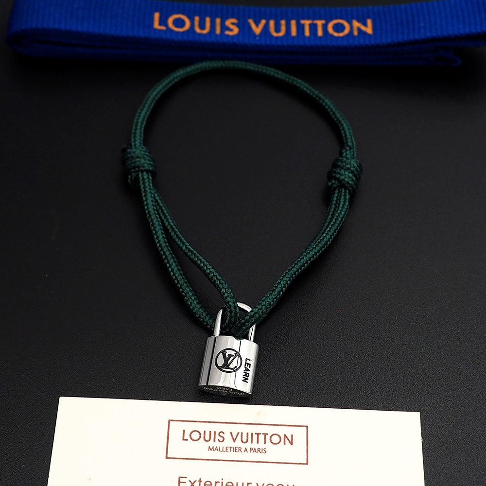 Silver Lockit Bracelet Dark Green