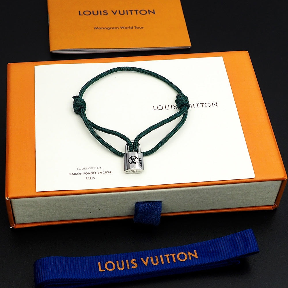 Silver Lockit Bracelet Dark Green