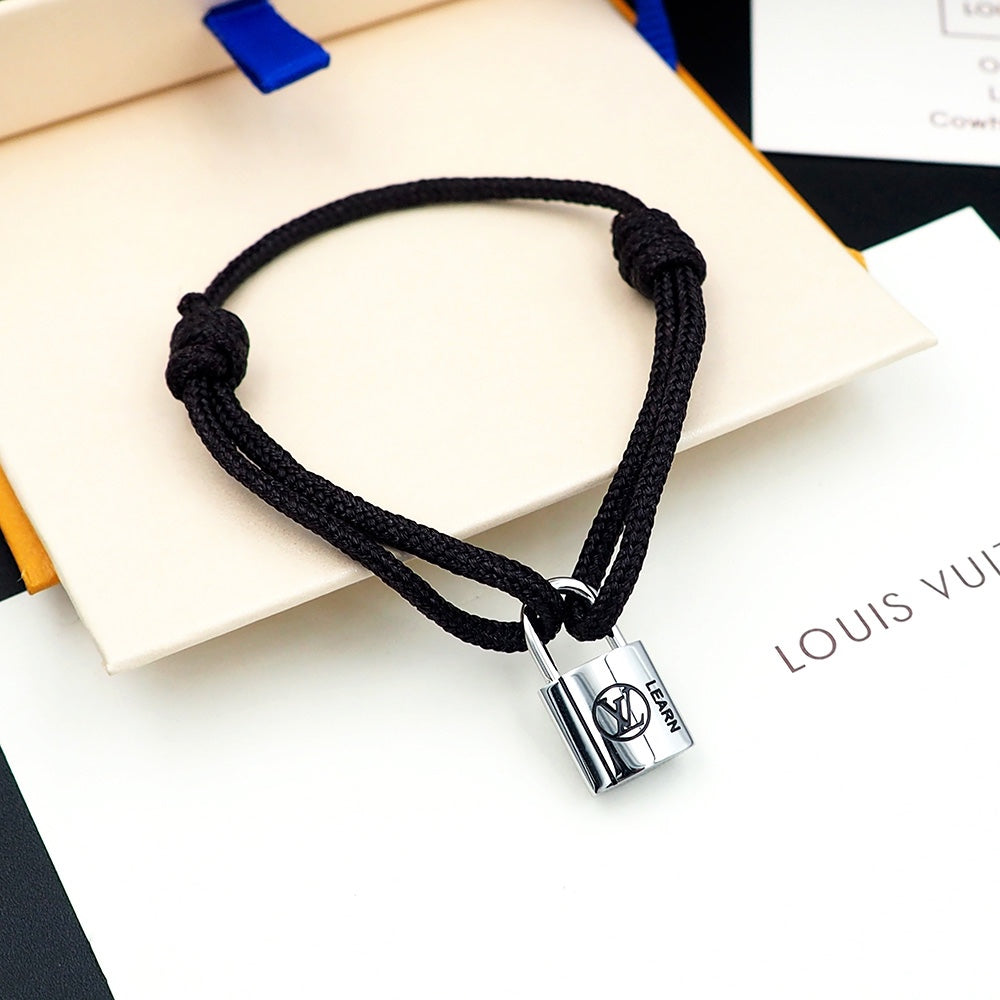 Silver Lockit Bracelet Black