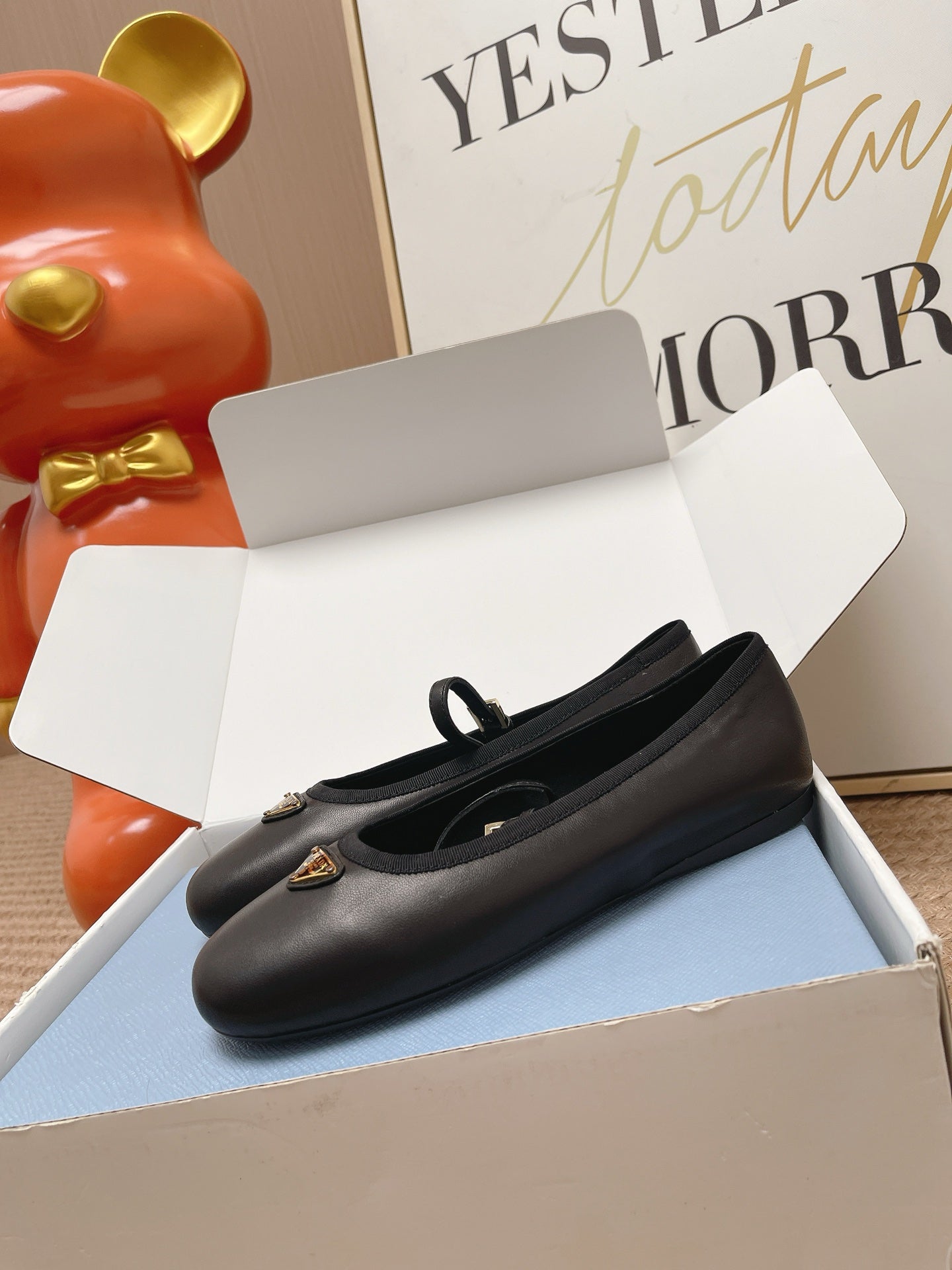 Prada 2026 Ballet Flat Black Leather 854606