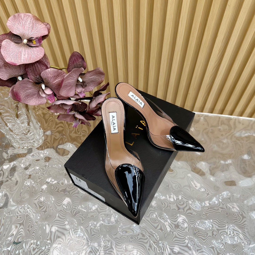 Alaila Mule 100mm In Black Lambskin  957217