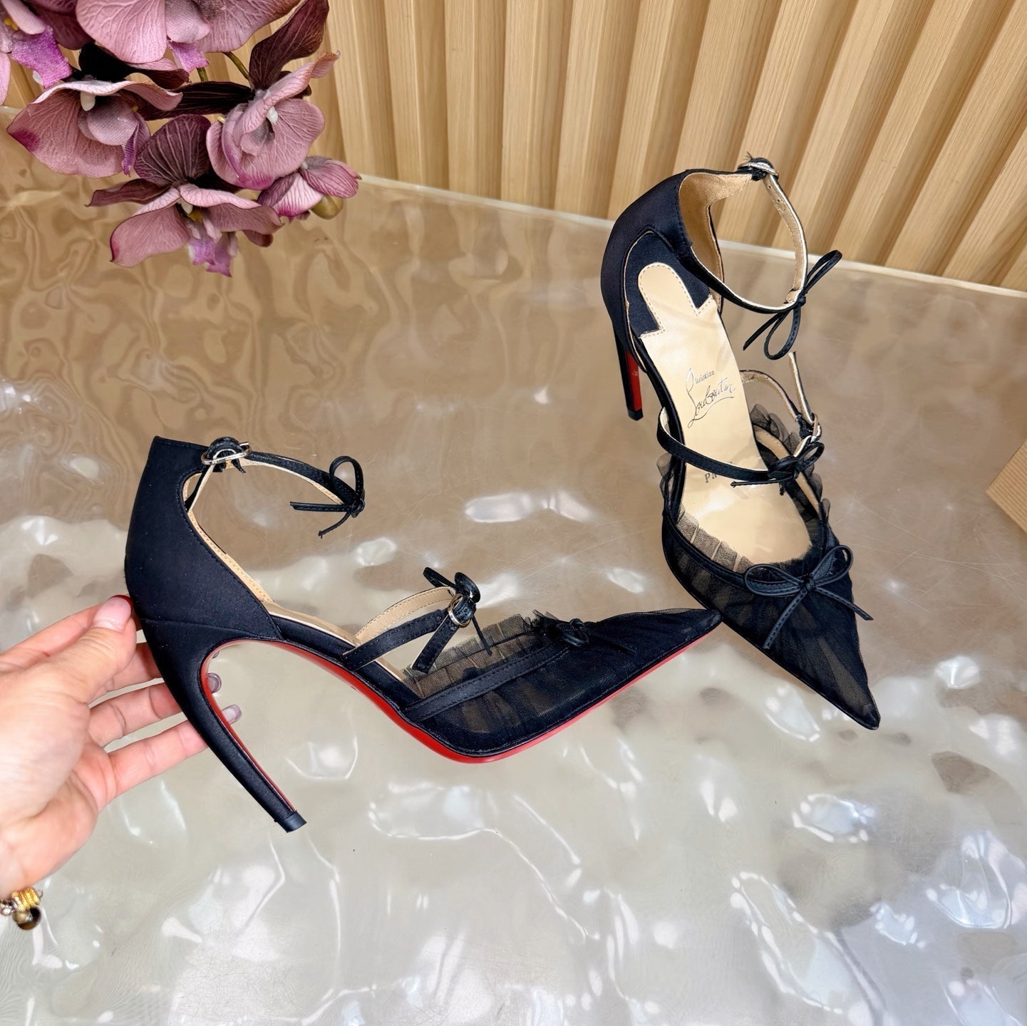 Christian Louboutin 2026 Travalata 85MM Tutulle Pumps Mesh Satin 698234