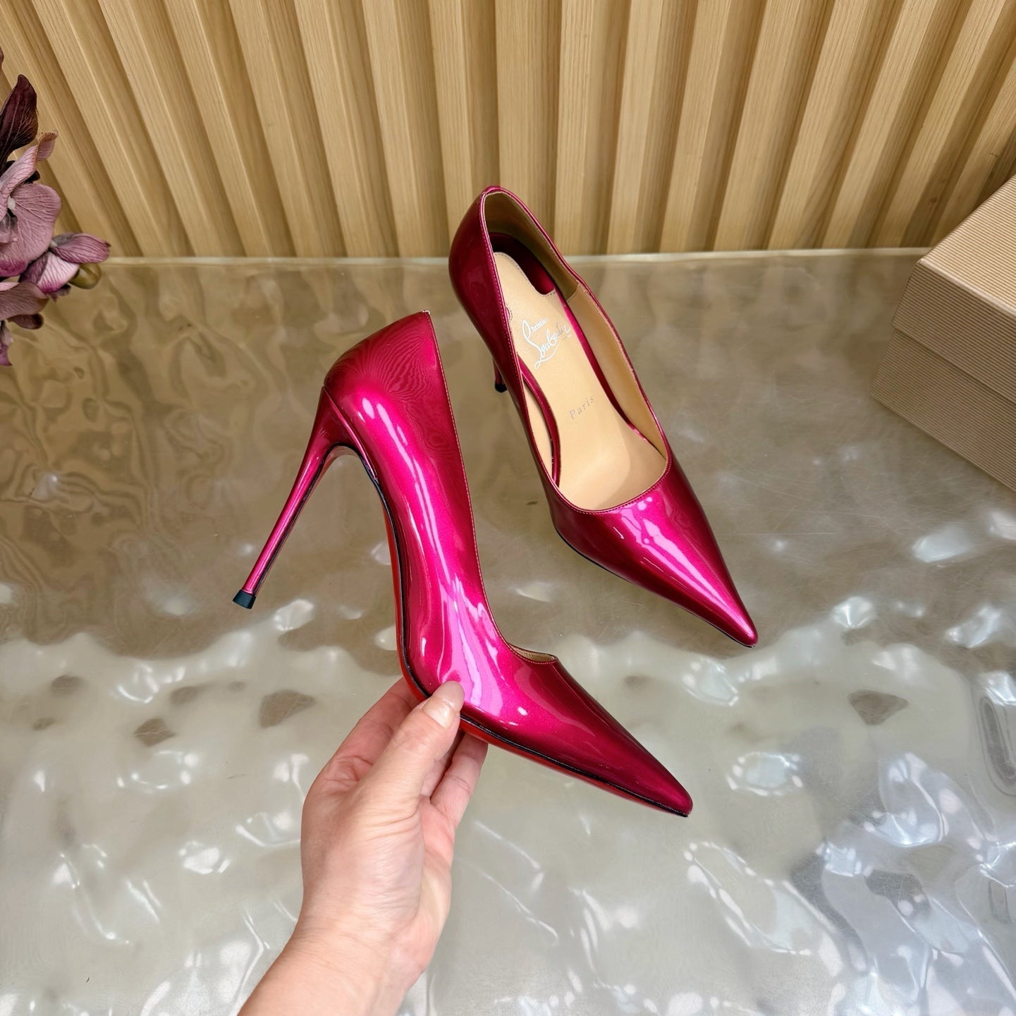 Christian Louboutin 2026 Miss Z 100mm Pumps Pearlescent Patent Leather 776030