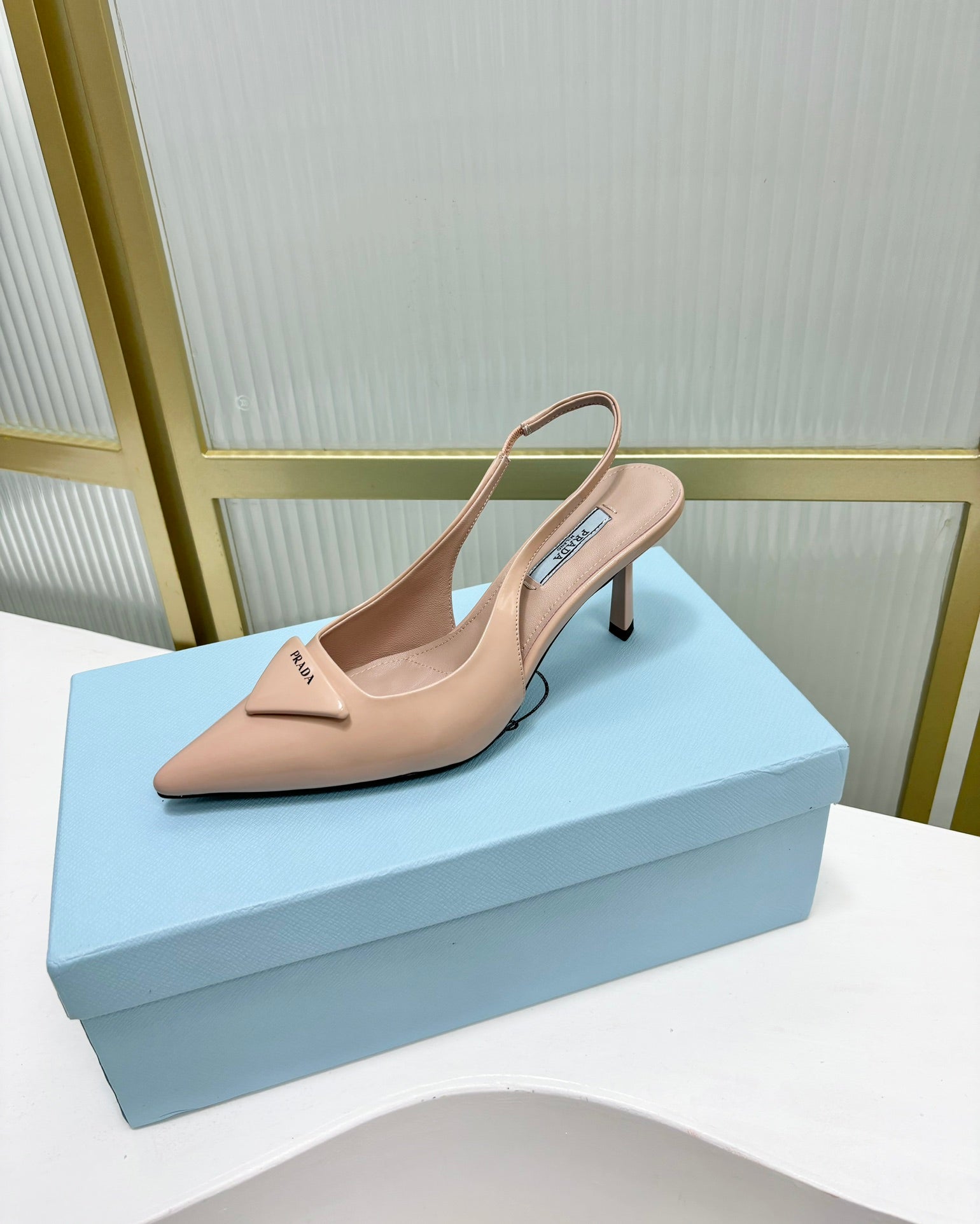PRA SLINGBACK PUMPS 75MM PATENT LEATHER