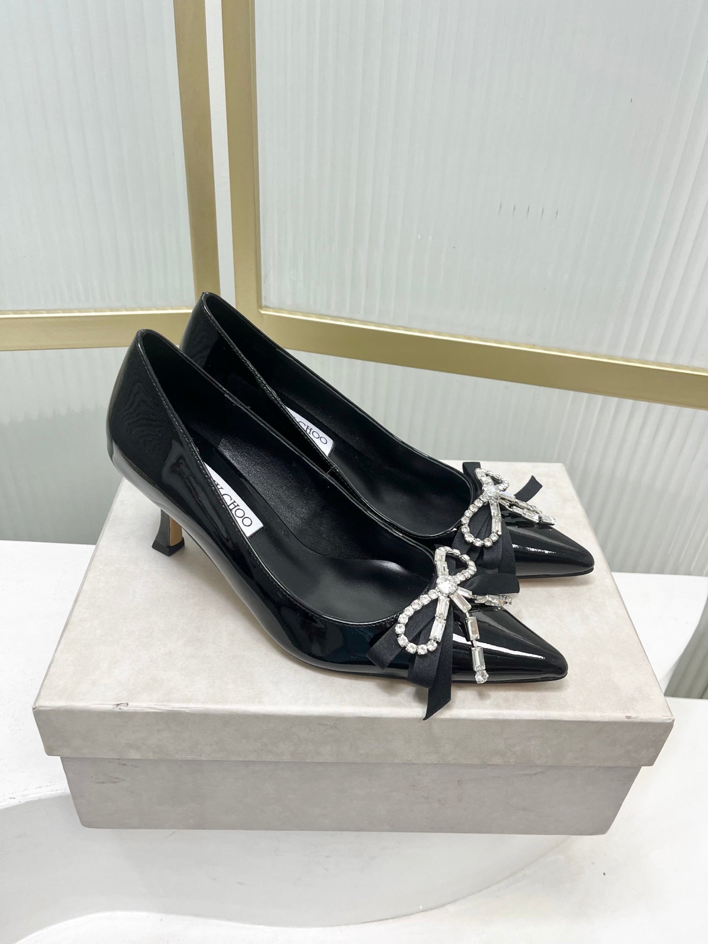 Jimmy 26s Pointed Toe Pump 55 Black Patent Leather 605968