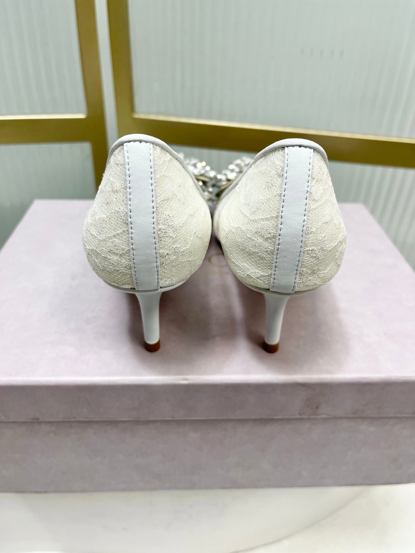 Jimmy 26s High Heels 65 White Imported Lace Sheepskin 605984
