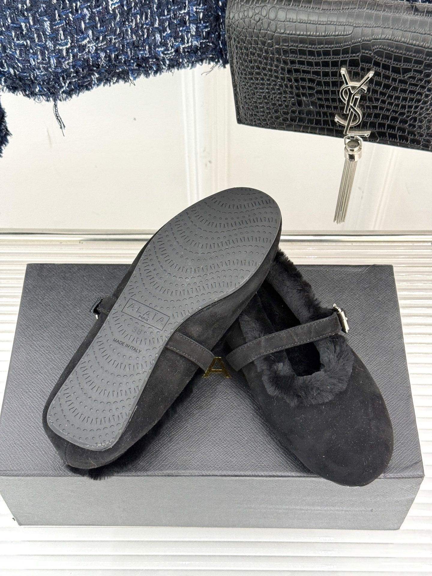 Alaia 25WF Mary Jane black suede wool 472225