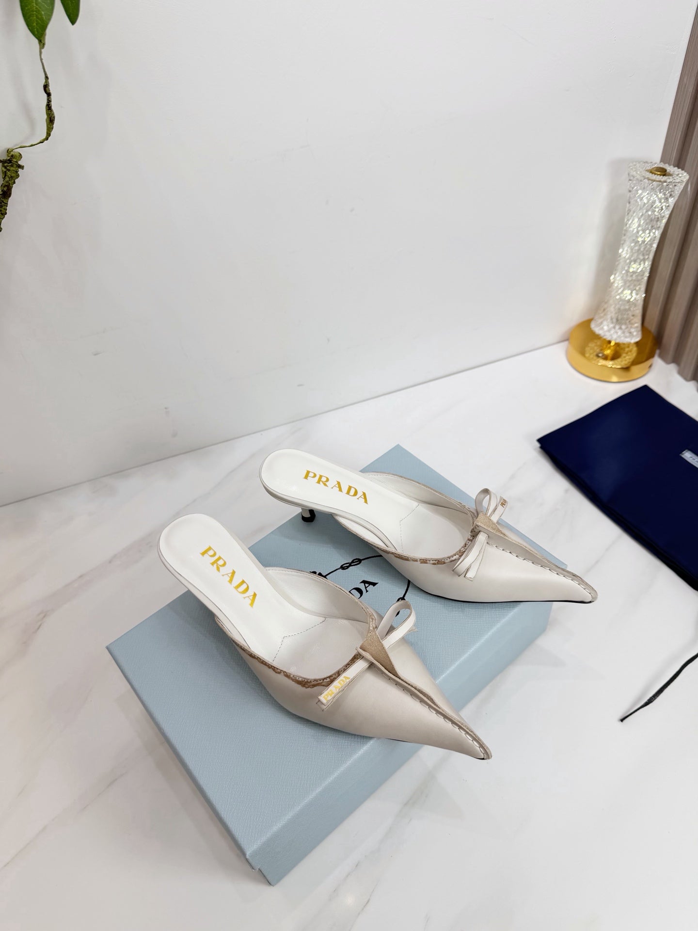 PRA 26SS Hight Heel Mule 55 Ivory Beige Cowhide 592401