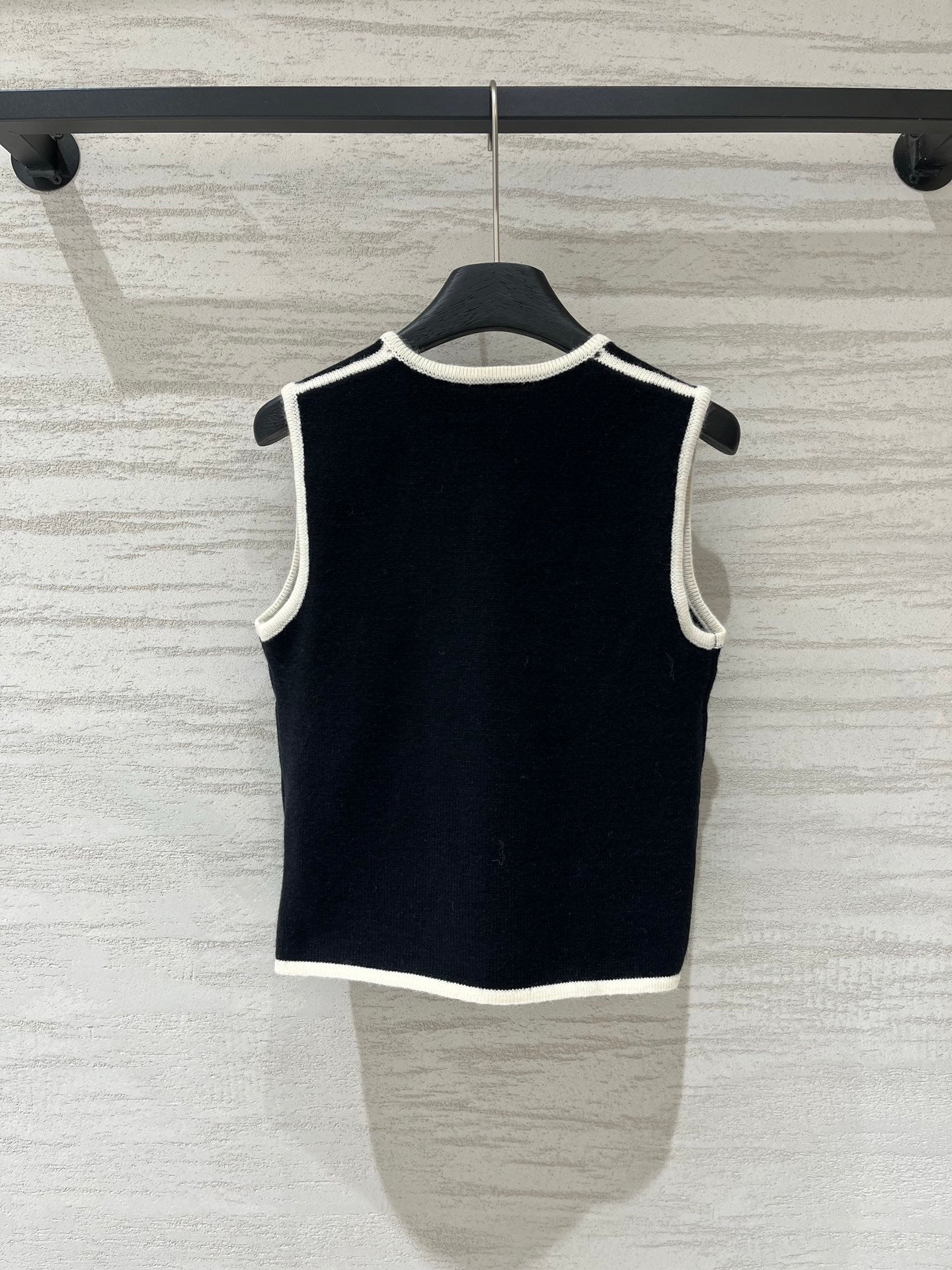 Chanel 2026 V-Neck Vest with Logo Wool 687202