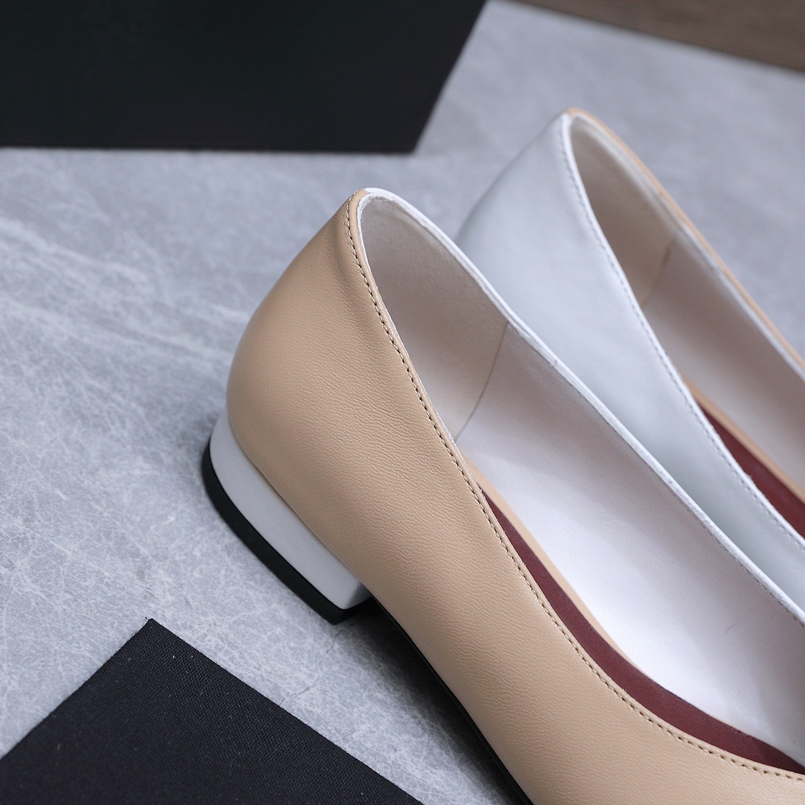 Chanel 2026 Ballet Flats Beige White Suede Sheepskin 758419
