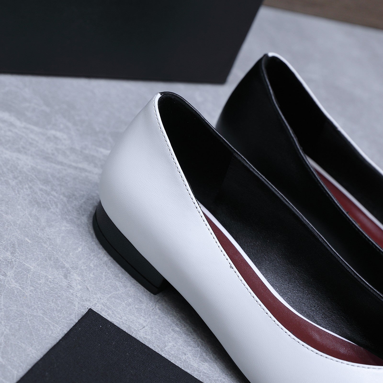Chanel 2026 Ballet Flats Black White Suede Sheepskin 758420