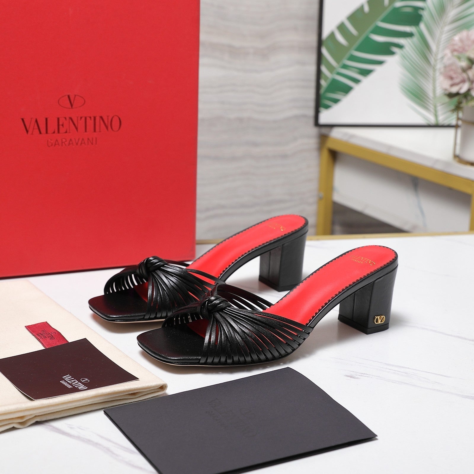 Valentino 2026 Garavani Annet Calfskin Slide Sandals 60mm 864485