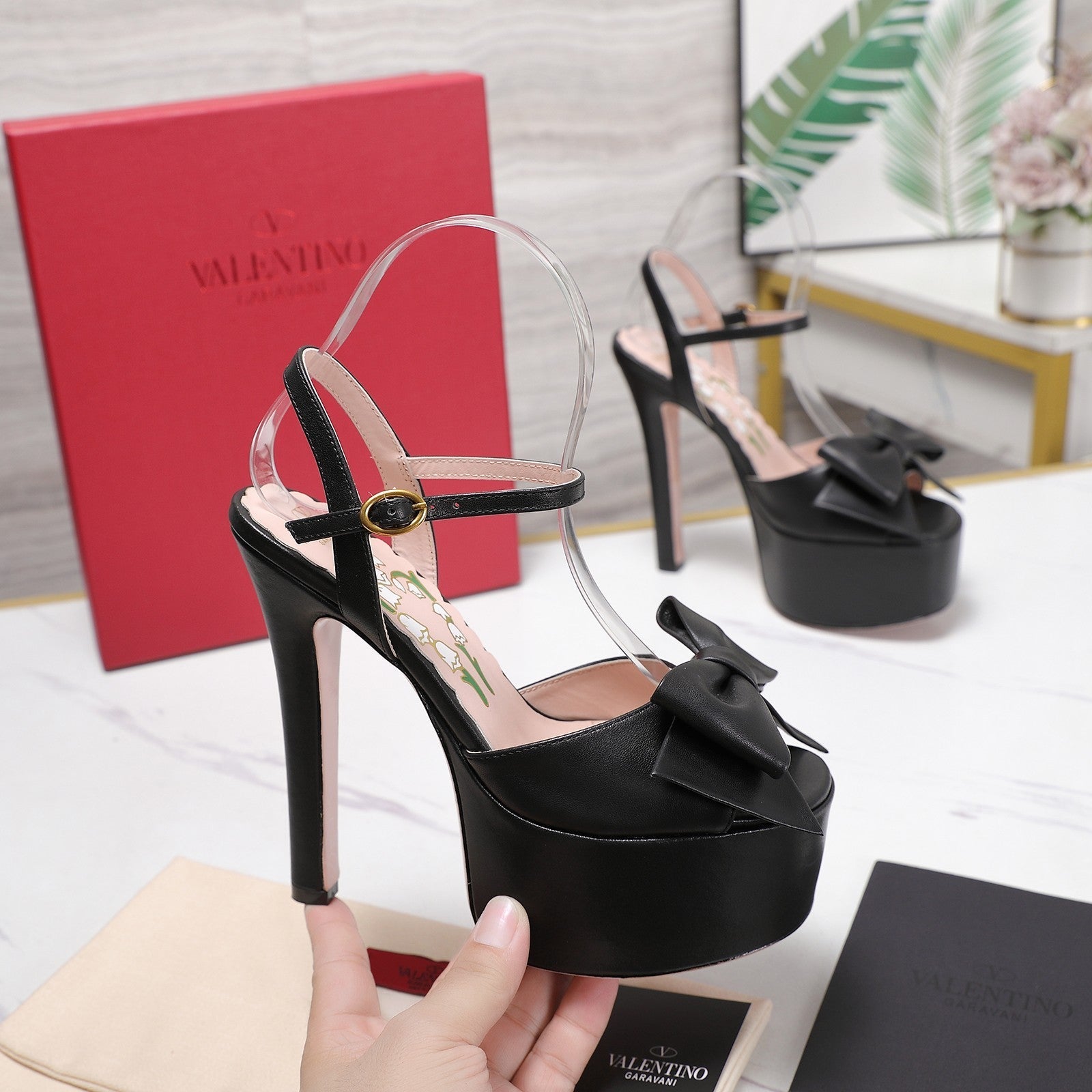Valentino 2026 Bowow Platform 155mm Sandals Calfskin 864557