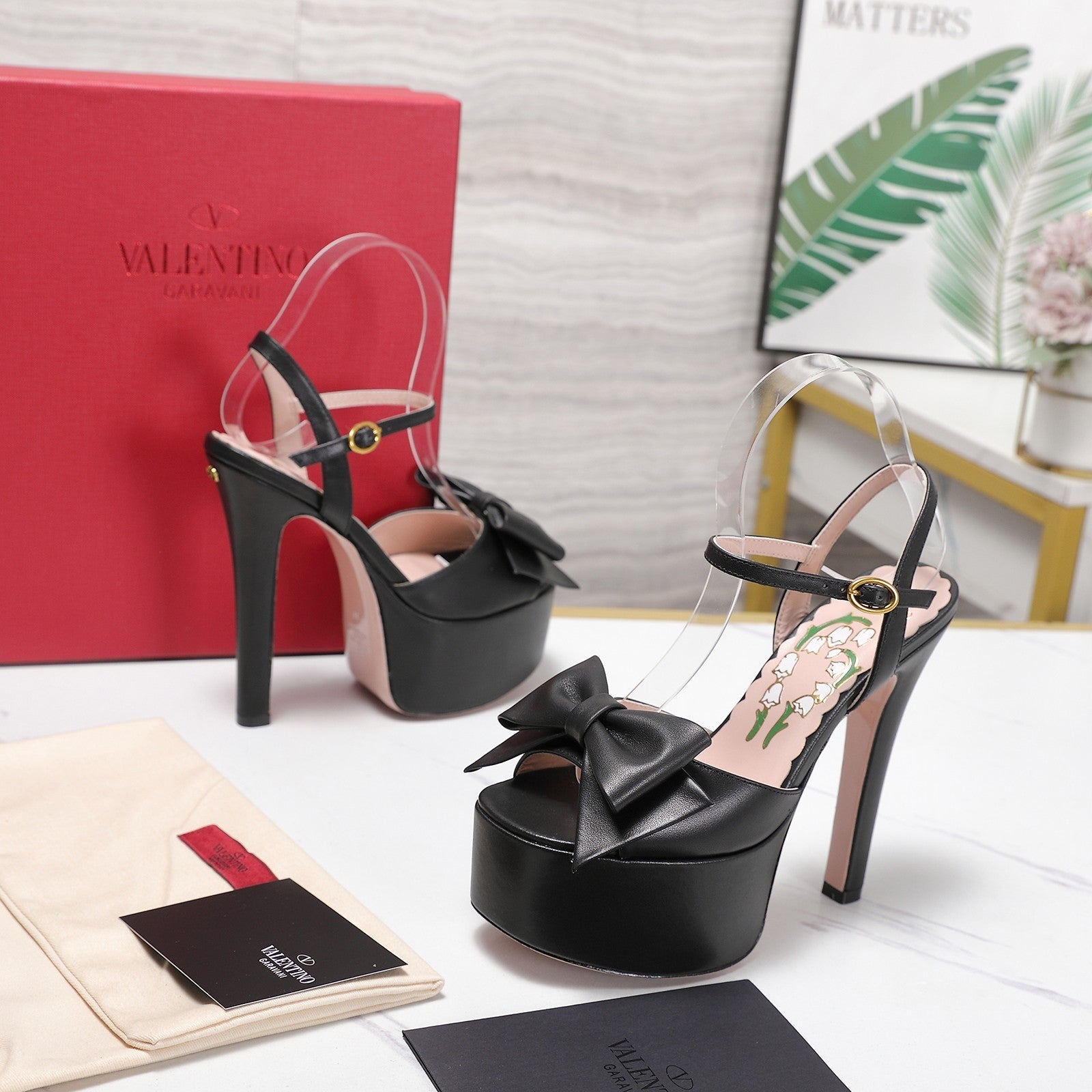 Valentino 2026 Bowow Platform 155mm Sandals Calfskin 864557