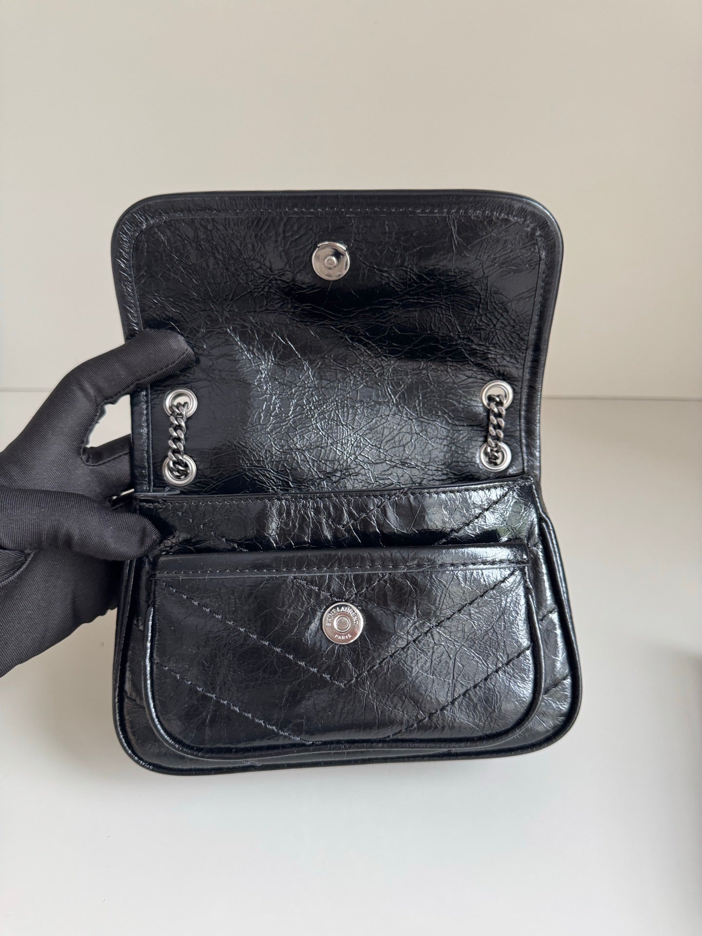 YSL 2026 Saint Laurent Niki Baby Bag 18cm Black Calfskin