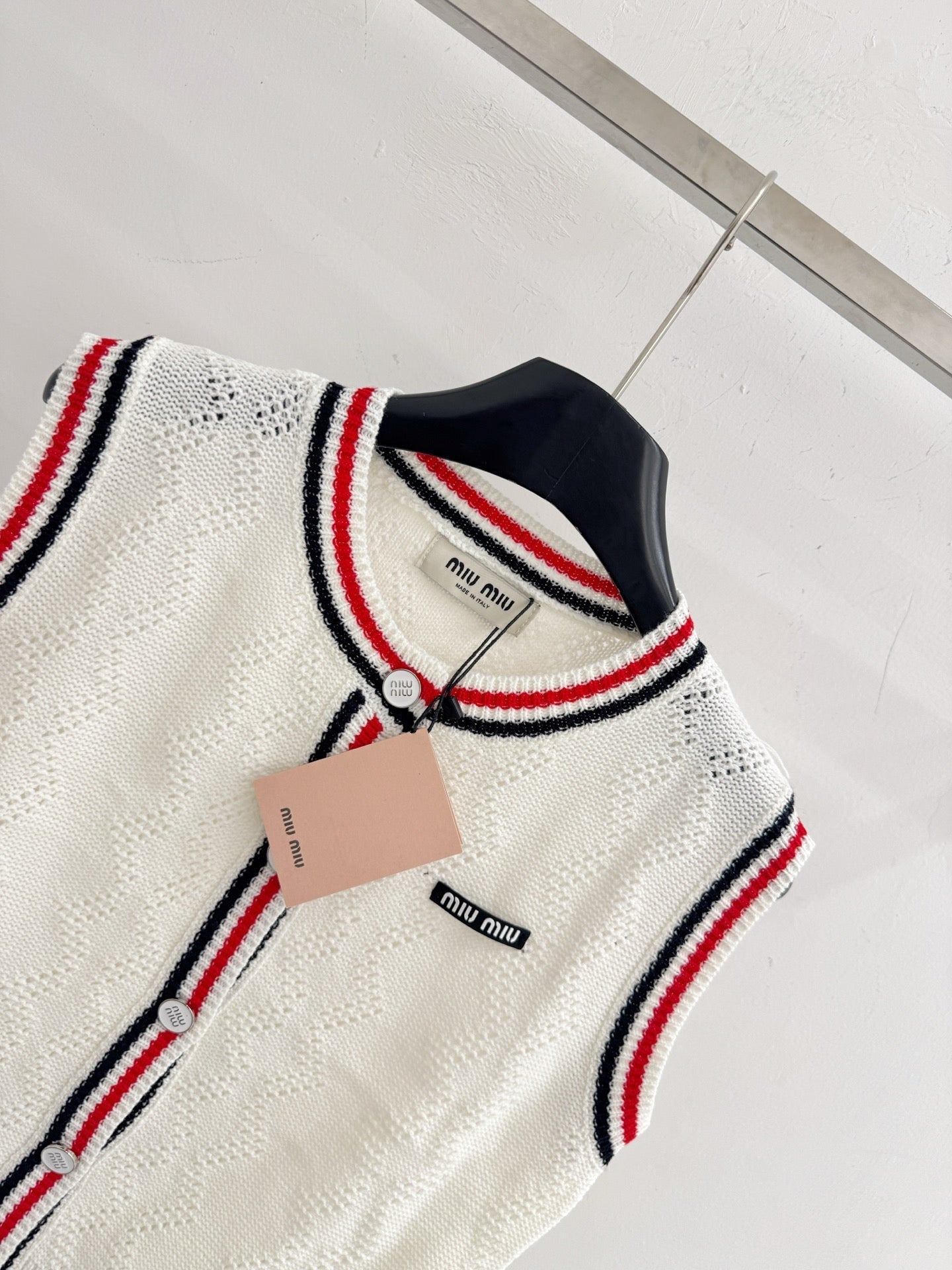 Miumiu 2026 Color-blocked Striped Knit Vest Wool Cashmere 179476