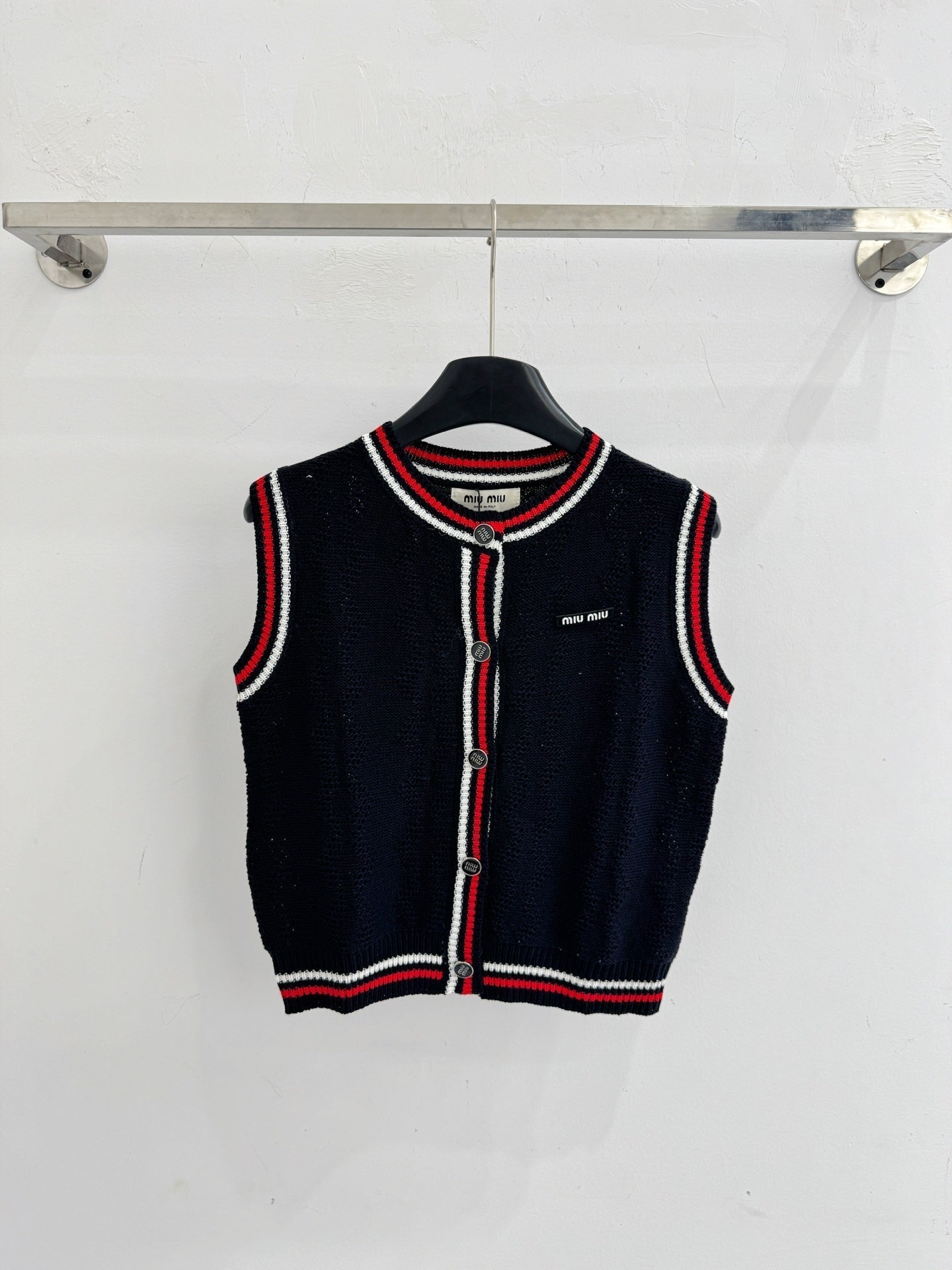 Miumiu 2026 Color-blocked Striped Knit Vest Wool Cashmere 179476