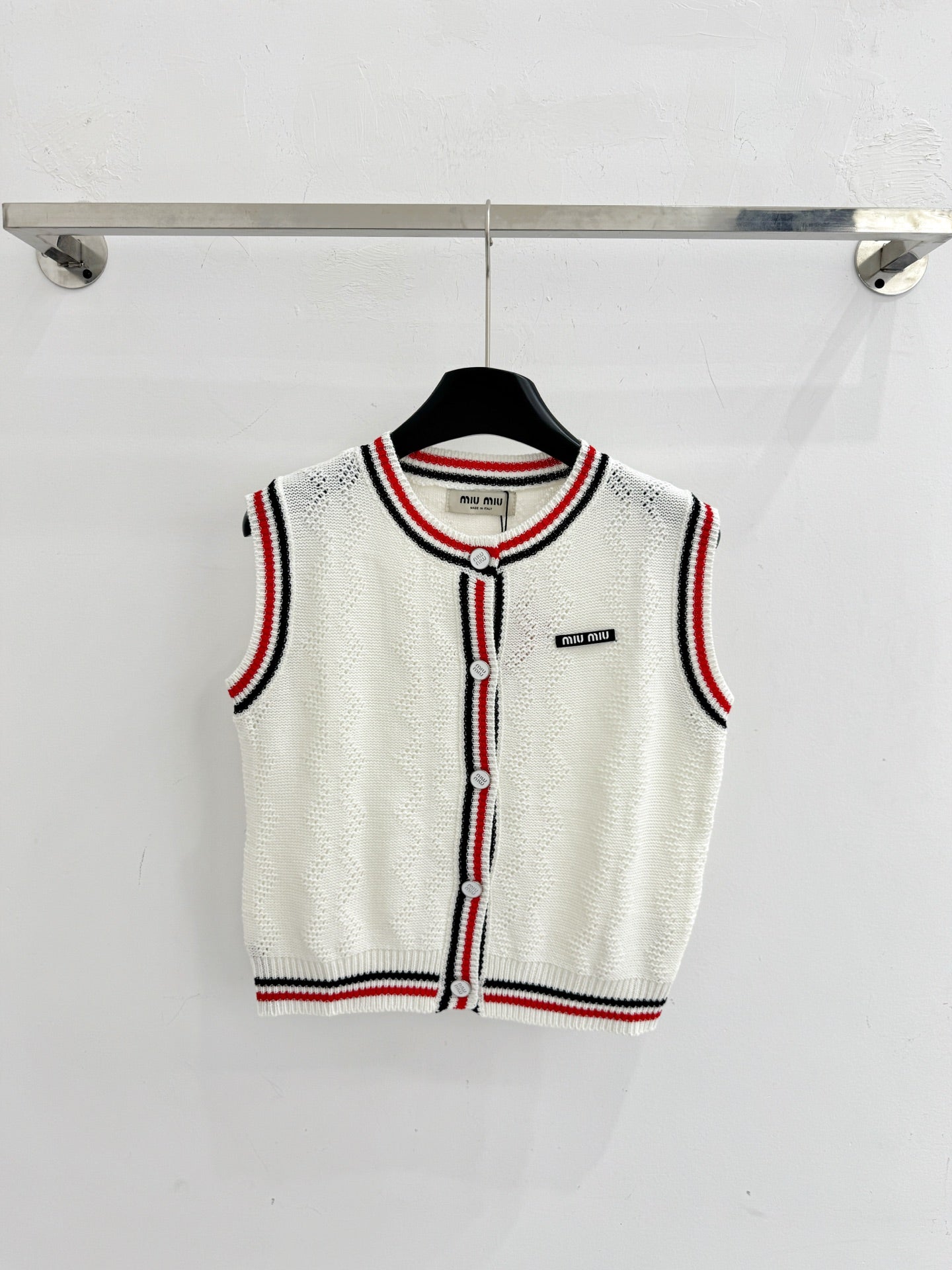Miumiu 2026 Color-blocked Striped Knit Vest Wool Cashmere 179476