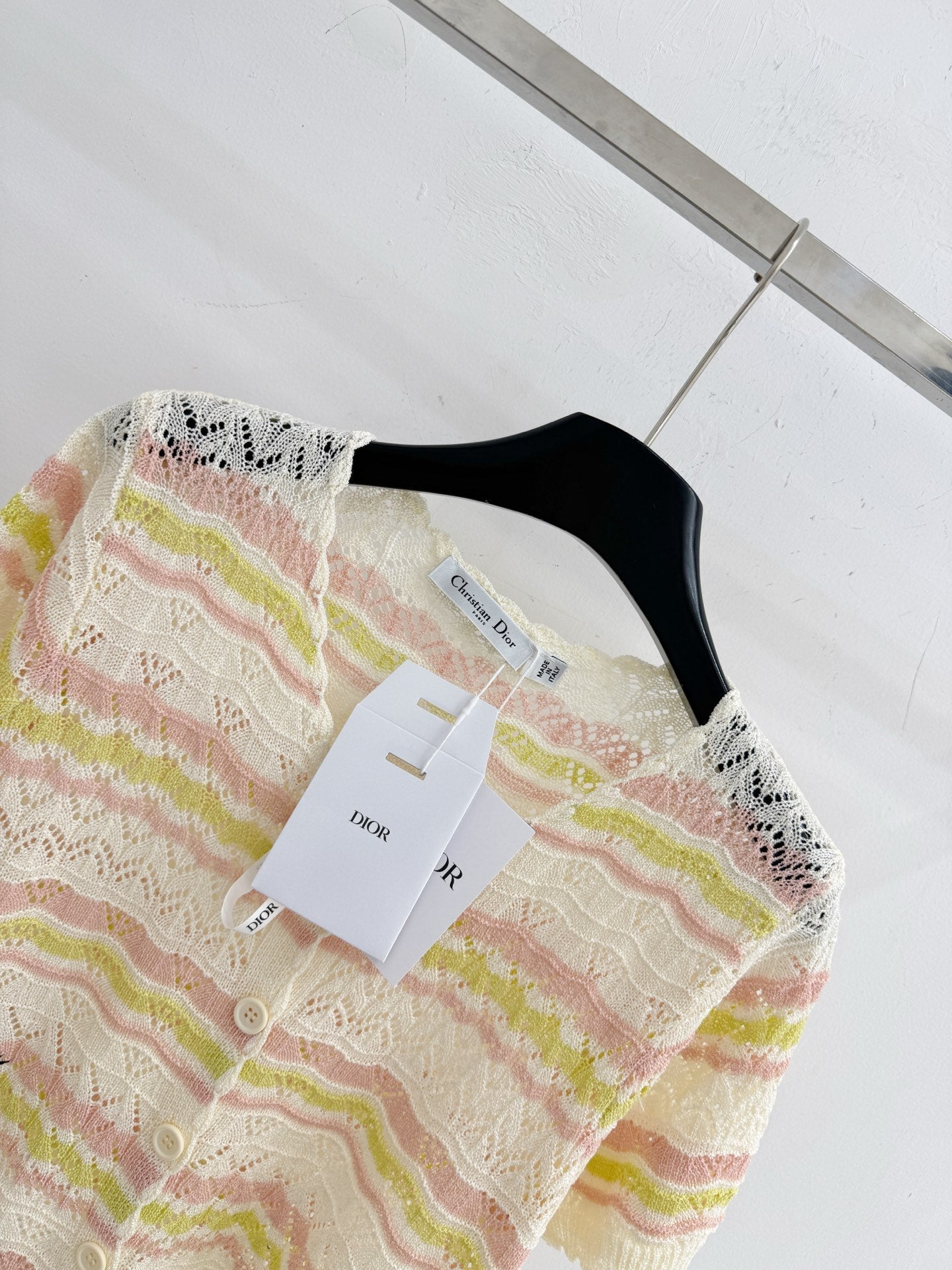 Dior 2026 Hollow-out Striped Knit Cardigan Wool 341209