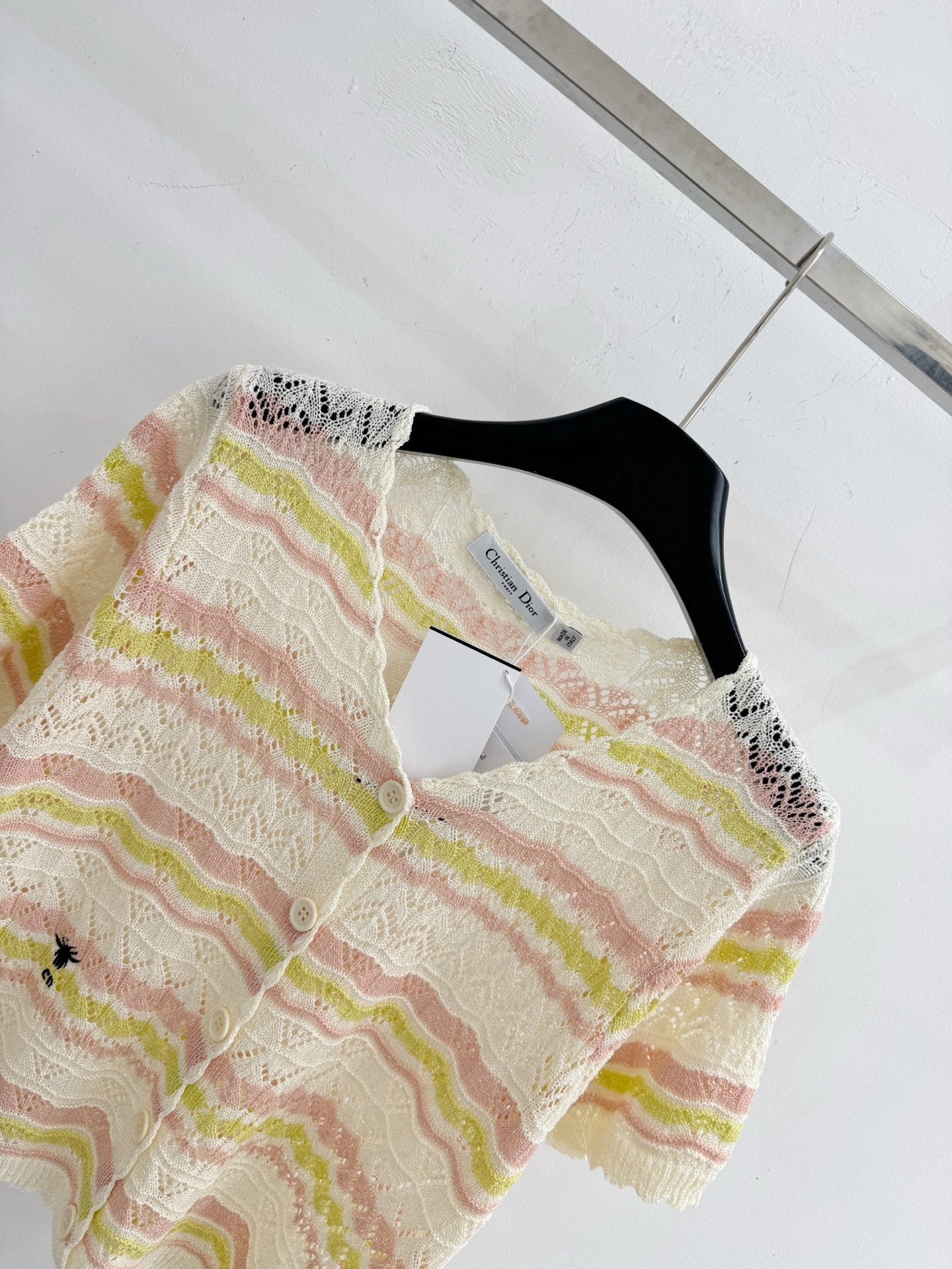 Dior 2026 Hollow-out Striped Knit Cardigan Wool 341209