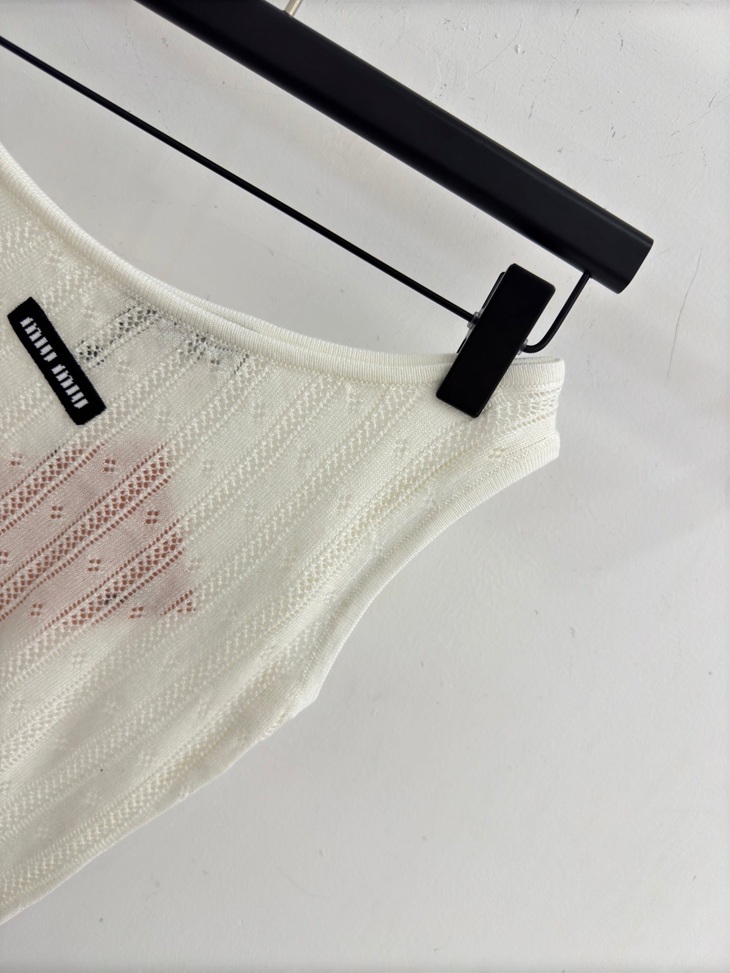 Miumiu 2026 Off-shoulder Hollowed-out Knit Camisole Wool 445545