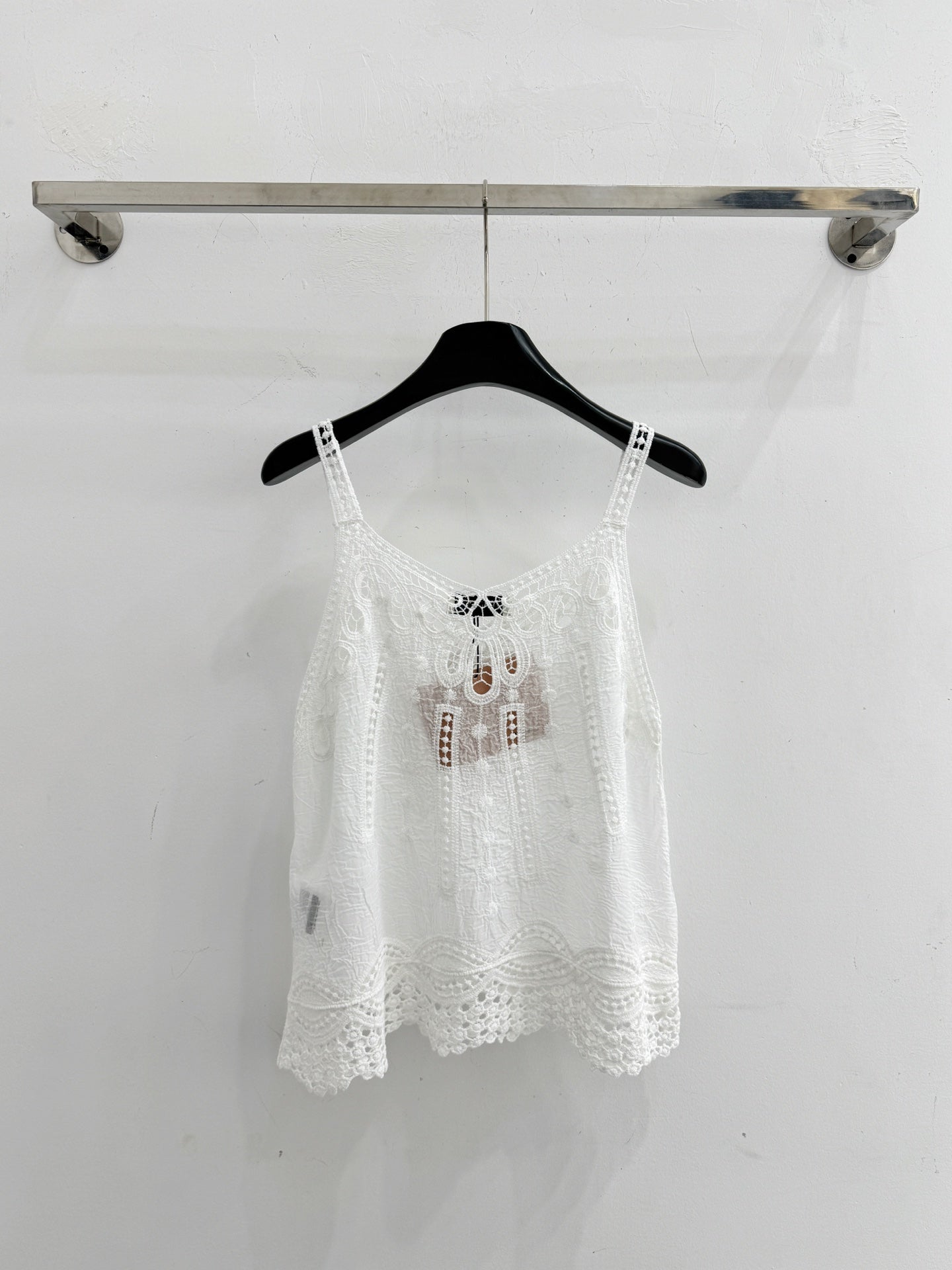 Miumiu 2026 Hollowed-out Camisole Lace Cotton 516679