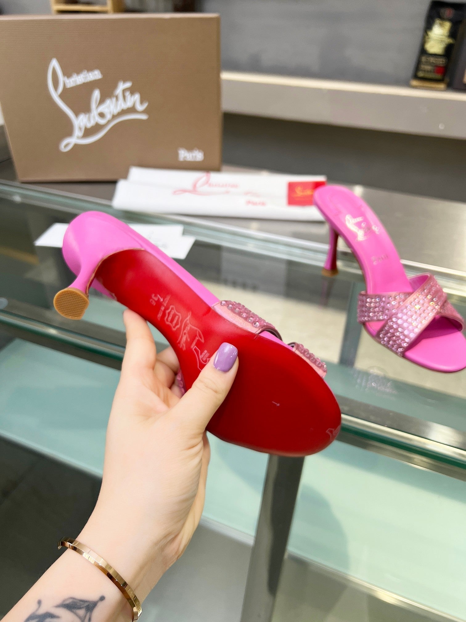 Christian Louboutin Mariza Is Back Strass 75mm Sandal 833140