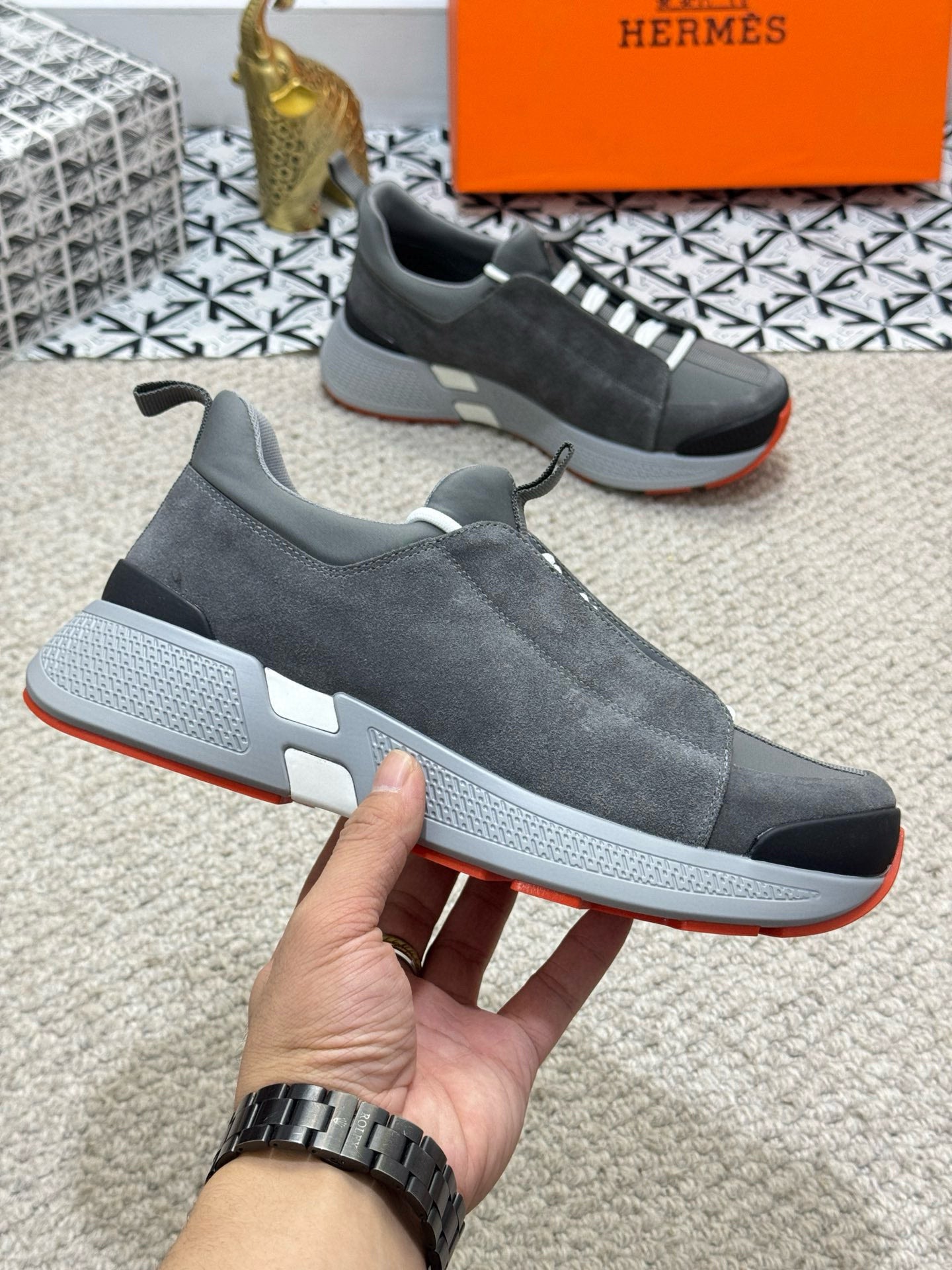 HM Men's Just Sneaker Grey Suede 545942
