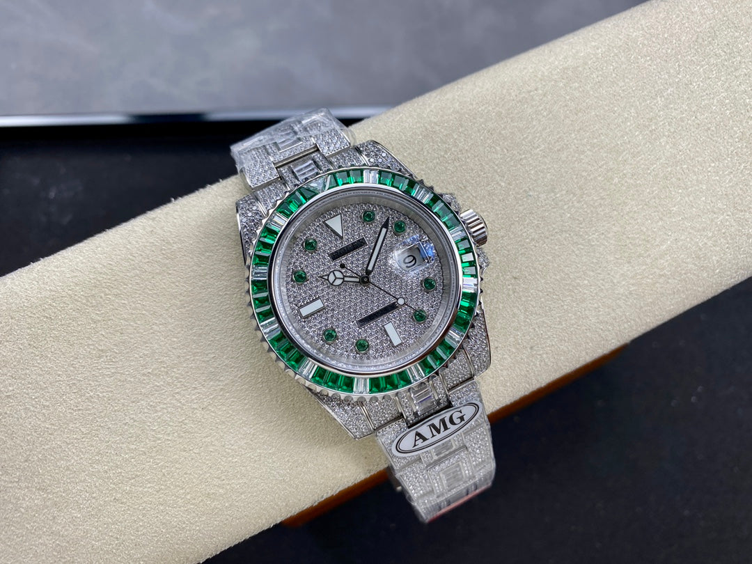 Rolex Submariner Date Green Full Diamond