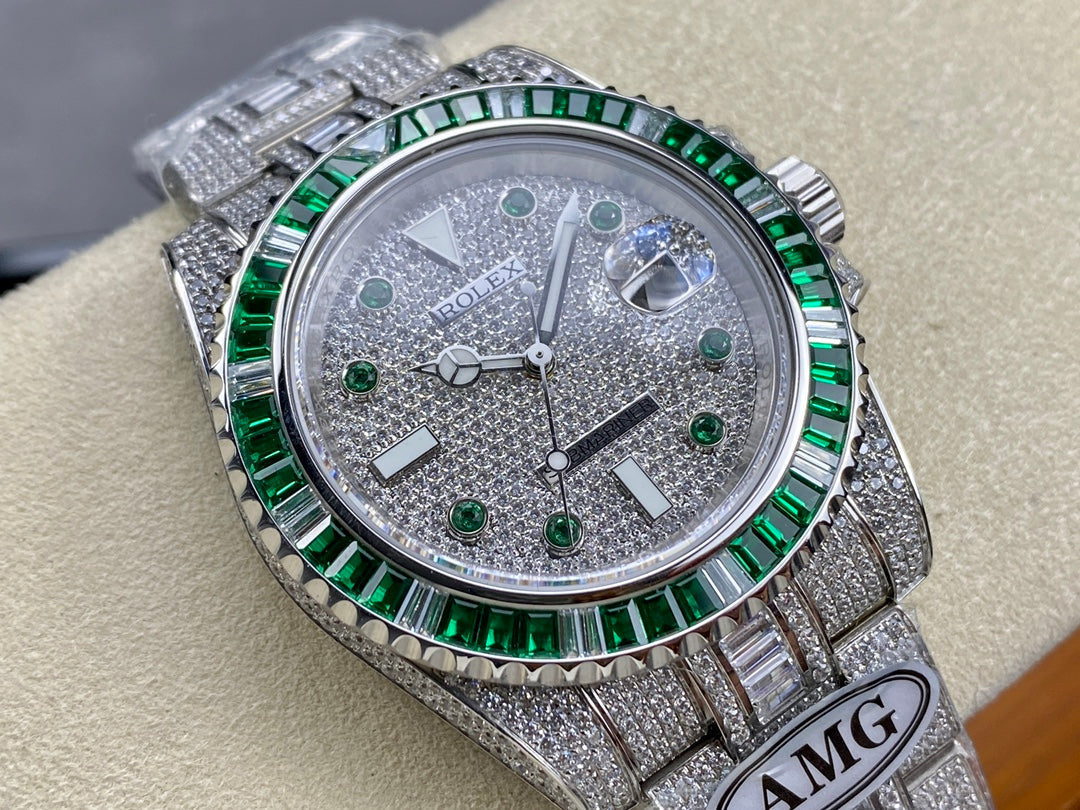 Rolex Submariner Date Green Full Diamond