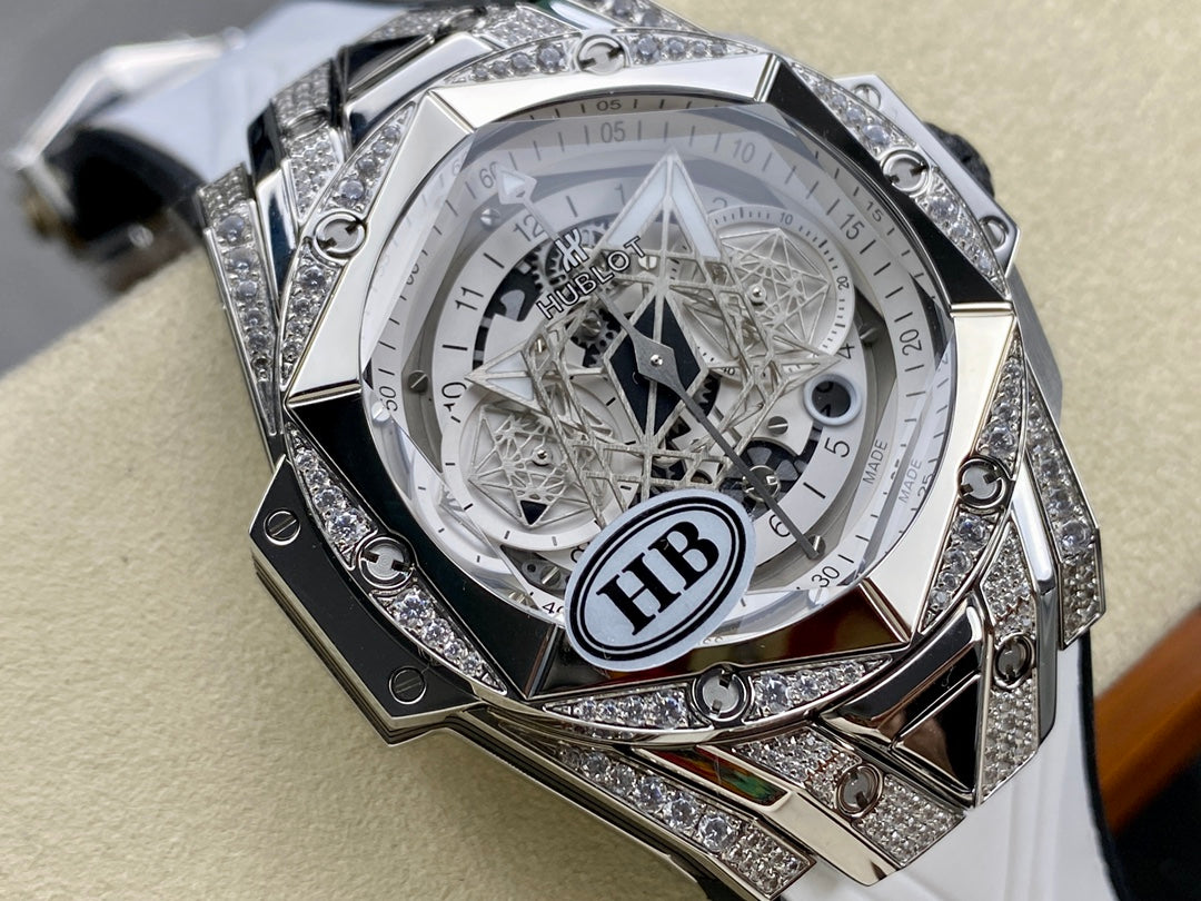 Hublot Big Bang Sang Bleu II Titanium White Pavé 45mm Watch