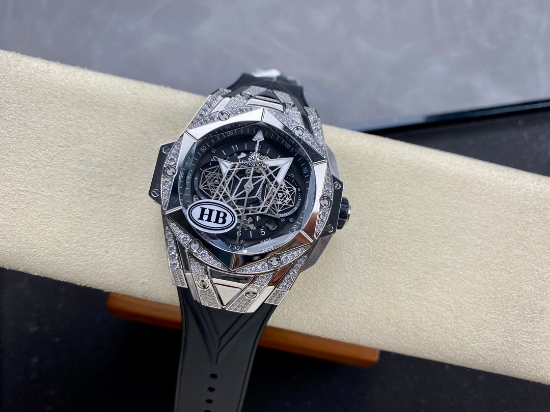 Hublot Big Bang Sang Bleu II Titanium Black Pavé 45mm Watch