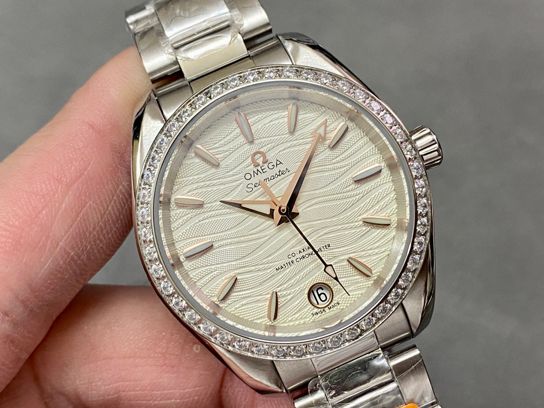 Omega Seamaster 34mm Diamond Beige Dial