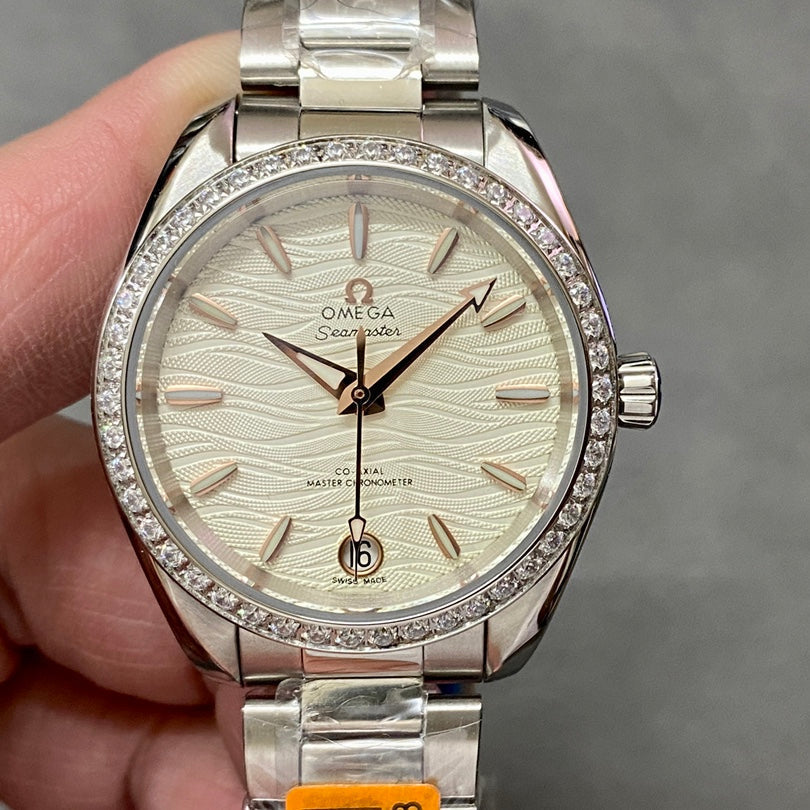 Omega Seamaster 34mm Diamond Beige Dial