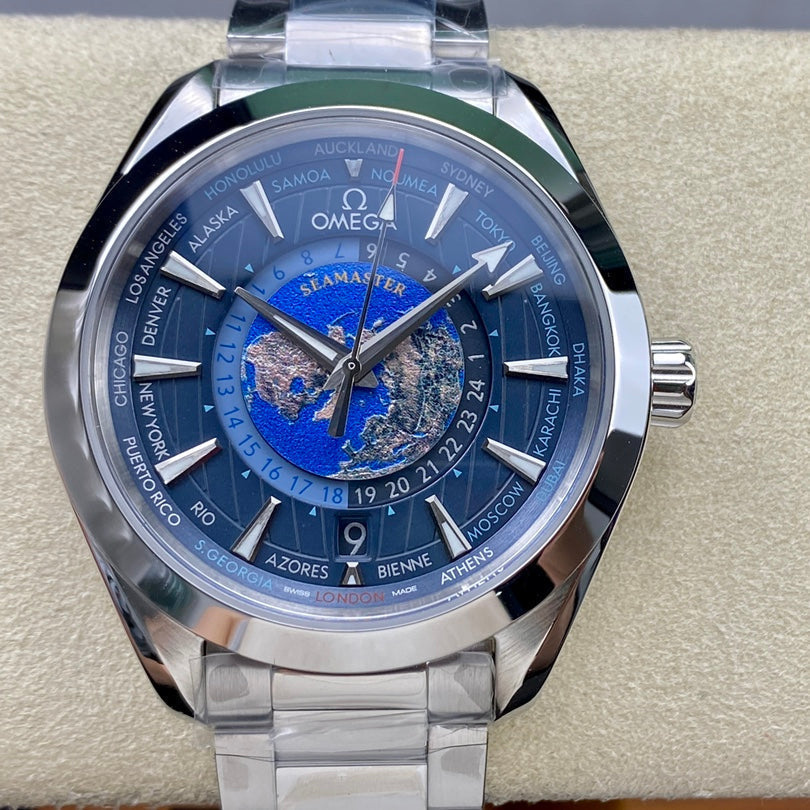 Omega Seamaster Aqua Terra Worldtimer 43mm Blue Dial