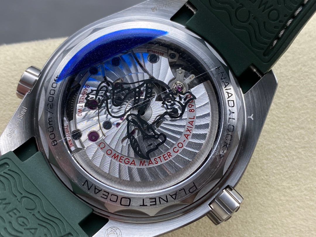 Omega Seamaster Planet Ocean 600M Co-Axial Master Chronometer Grey Dial Green Strap