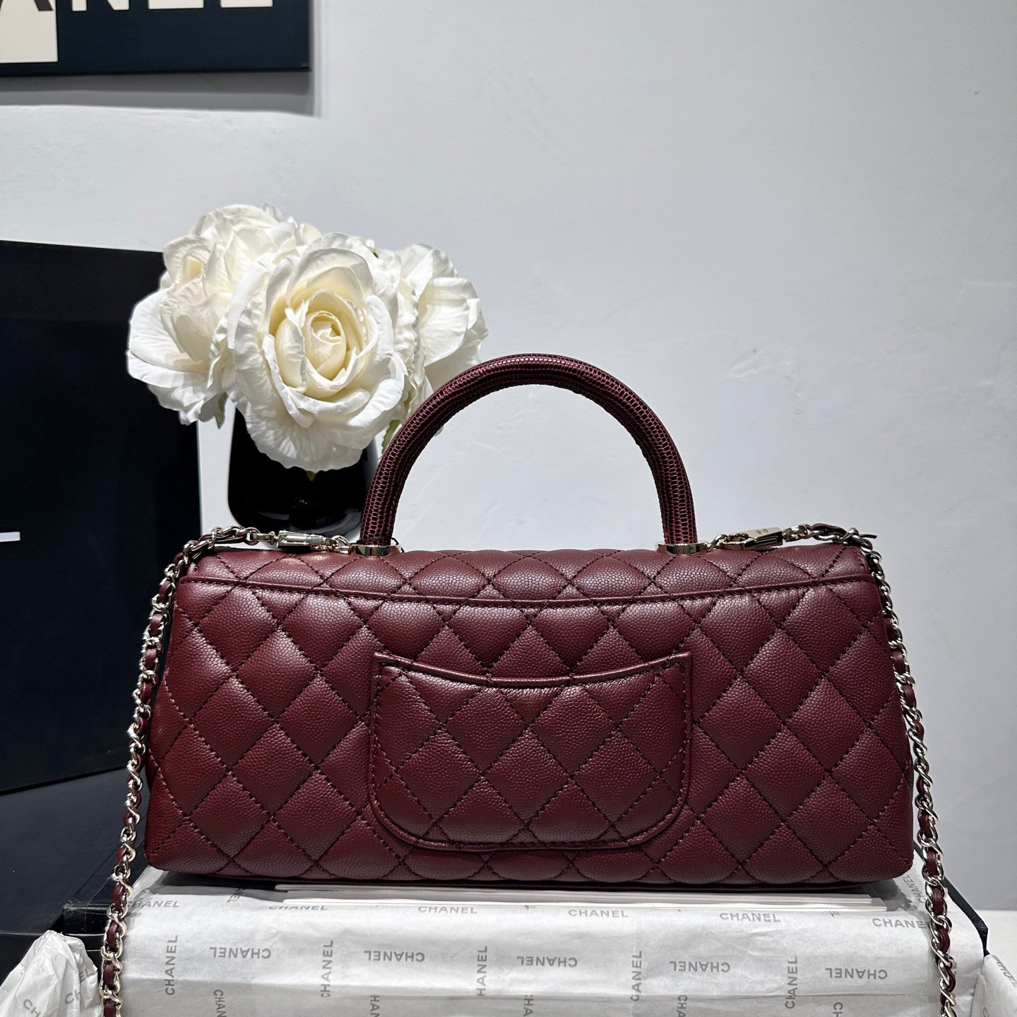 Chanel 2026 Coco Handle Bag 32cm Burgundy Caviar Calfskin 348822