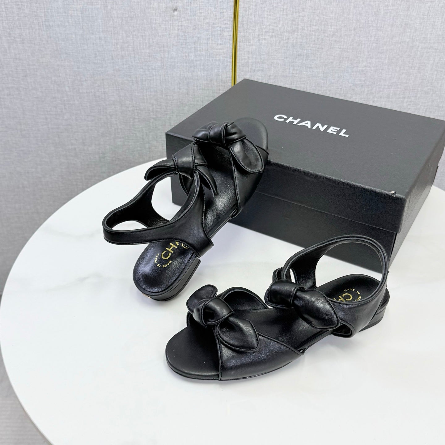 Chanel 2026 Slingback Sandals Bow Sheepskin  801644