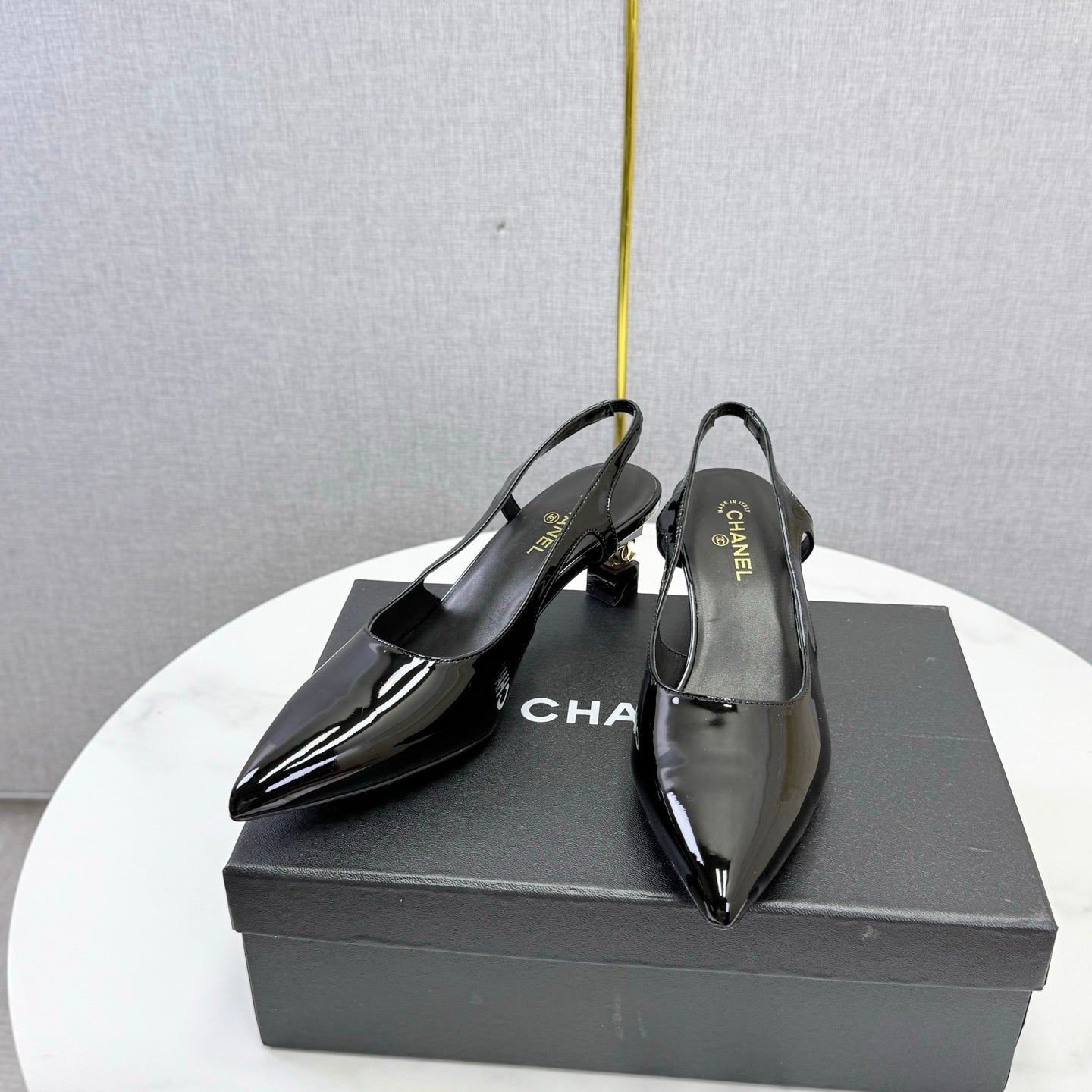 Chanel 2026 Slingback 50mm Patent Leather 904478