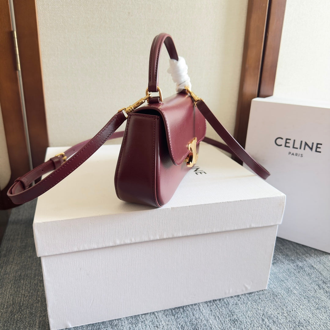 Celin Teen Lola 20 Dark Red Calfskin