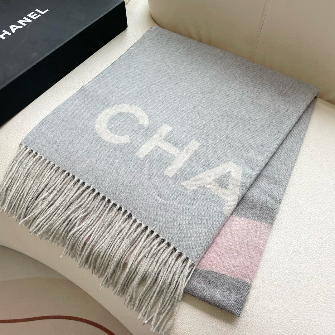 CC Scarf 200 CM In Light Grey Mix Pink Cashmere 405495
