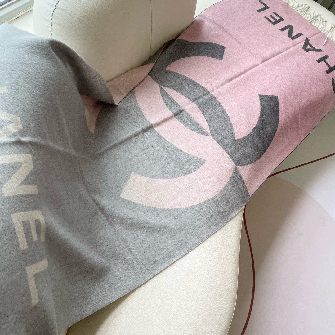 CC Scarf 200 CM In Light Grey Mix Pink Cashmere 422834