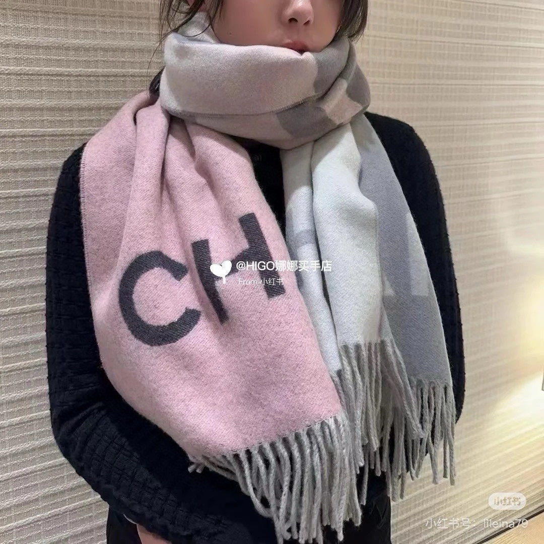 CC Scarf 200 CM In Light Grey Mix Pink Cashmere 422834
